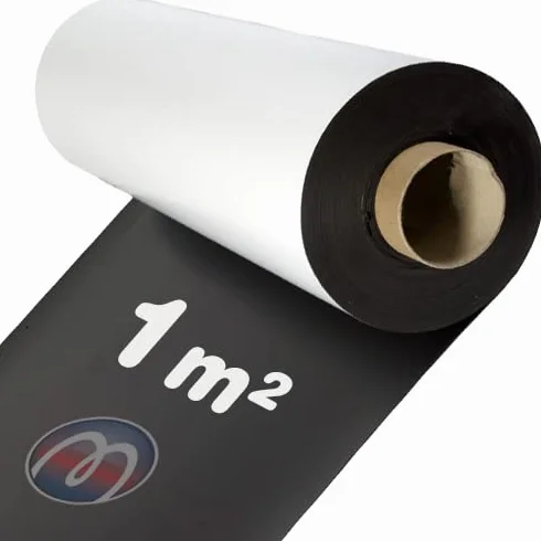 Foglio magnetico permanente bianco opaco flessibile 0,4mm x 1m x 1m - venduto al metro - stampabile con stampa digitale, applicabile a tutti superfici metalliche