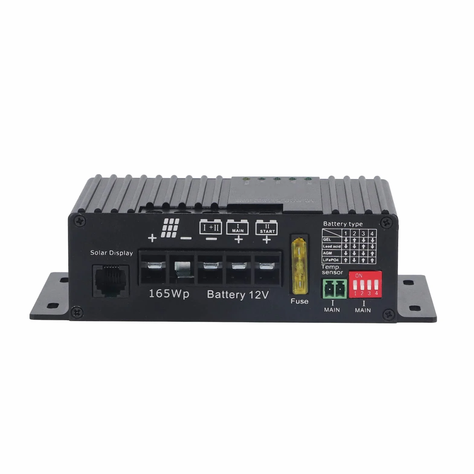 Domary Regolatore di Carica Solare MPPT Regolatore del Pannello Solare 12V 30A con Doppia Ricarica della Batteria per Batteria di Avviamento per Auto Marine RV