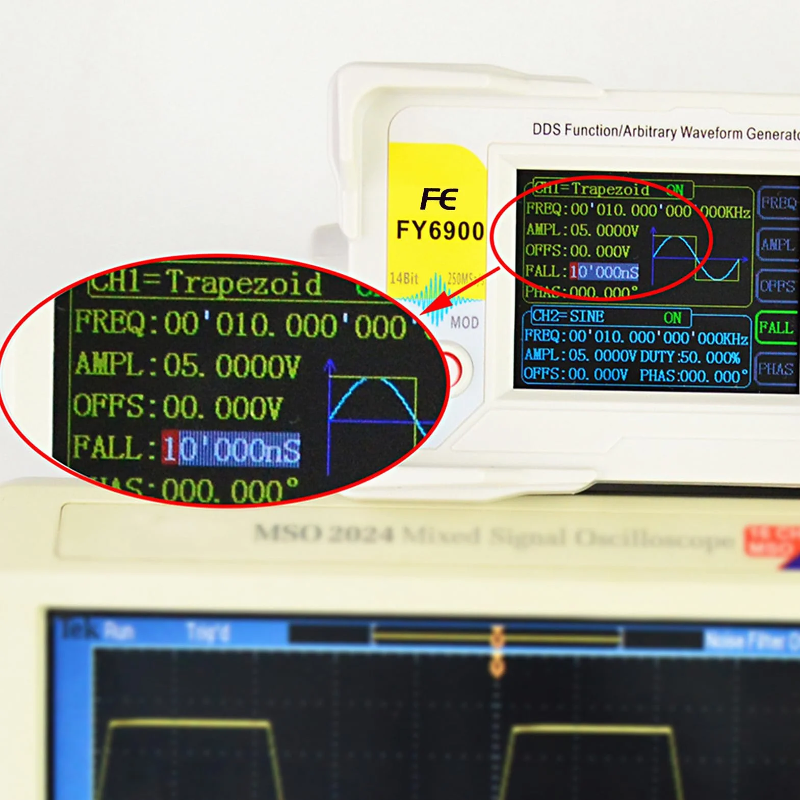 Fafeicy Generatore di Segnale DDS da 60 MHz, Generatore di Forme D'onda Arbitrarie con Funzione a Doppio Canale Ad Alta Precisione con LCD TFT da 2,4 Pollici, Modulazione AM FM (Spina europea