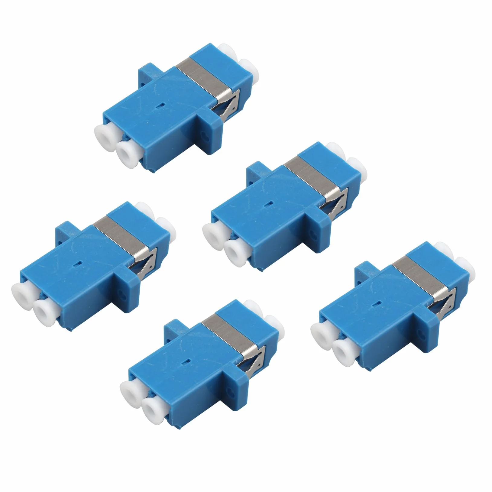 LC Adattatore monomodale in fibra ottica LC femmina a LC femmina UPC Duplex monomodale fibra ottica accoppiatore di rete adattatore connettore Internet con pannello di montaggio, 5 Pezzi