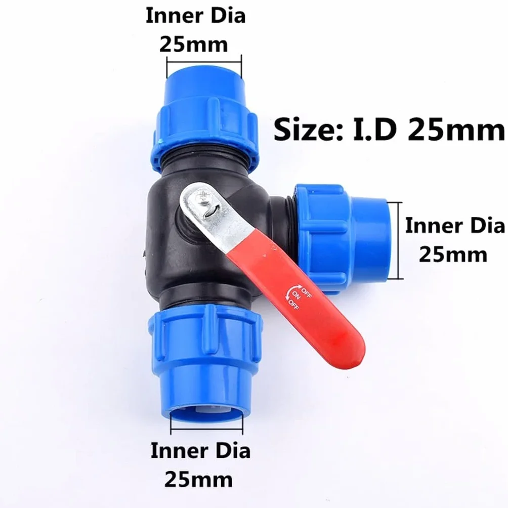 Valvola a sfera in PE PVC tipo T a 3 vie con connettore rapido da 1 pcs for irrigazione agricola(50mm)