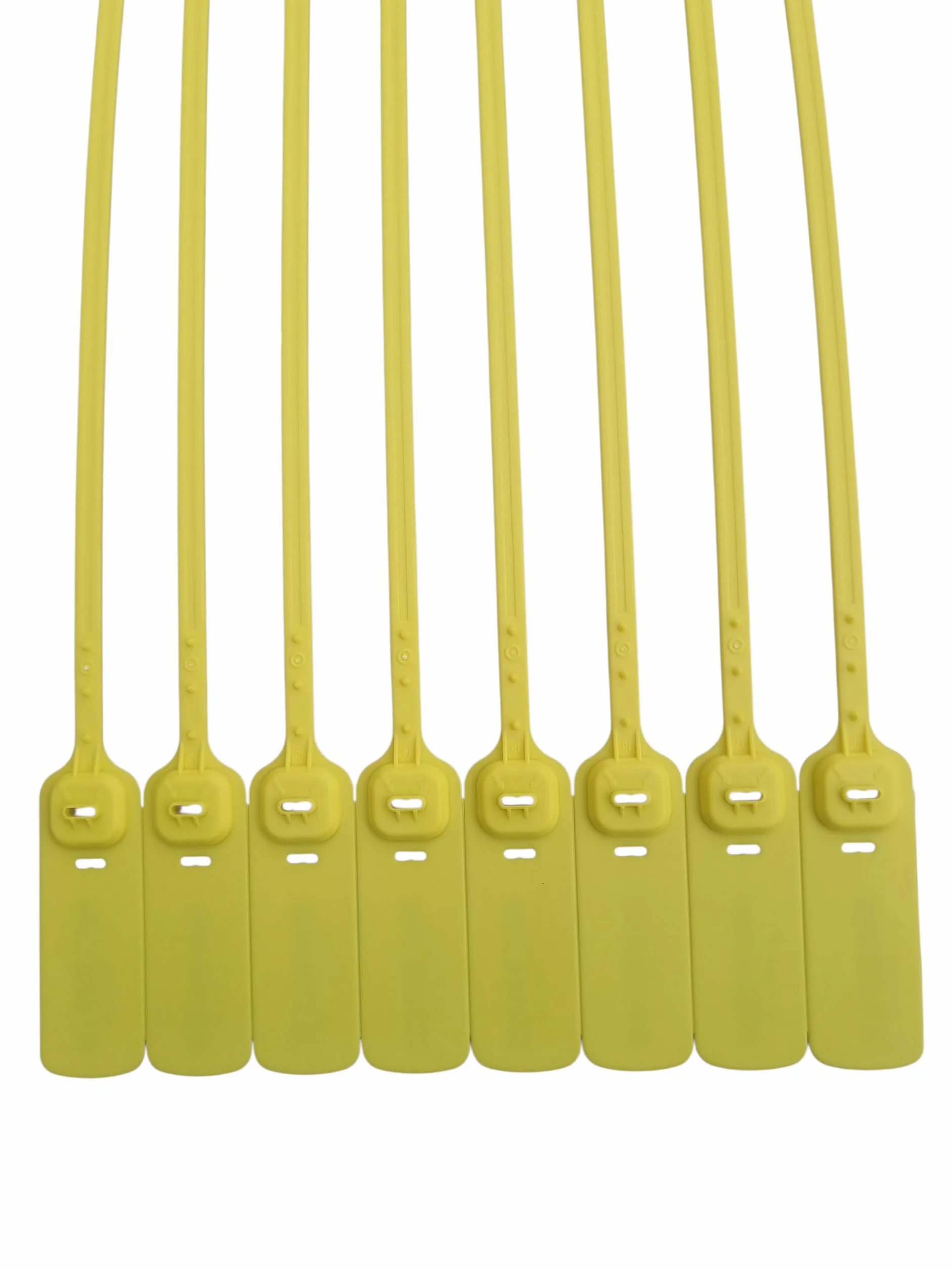1000 x 40 cm Guarnizione di sicurezza in plastica gialla con cinghia piatta – numerate con codice a barre, antimanomissione – per container, gabbie, carrelli, spedizioni di alto valore