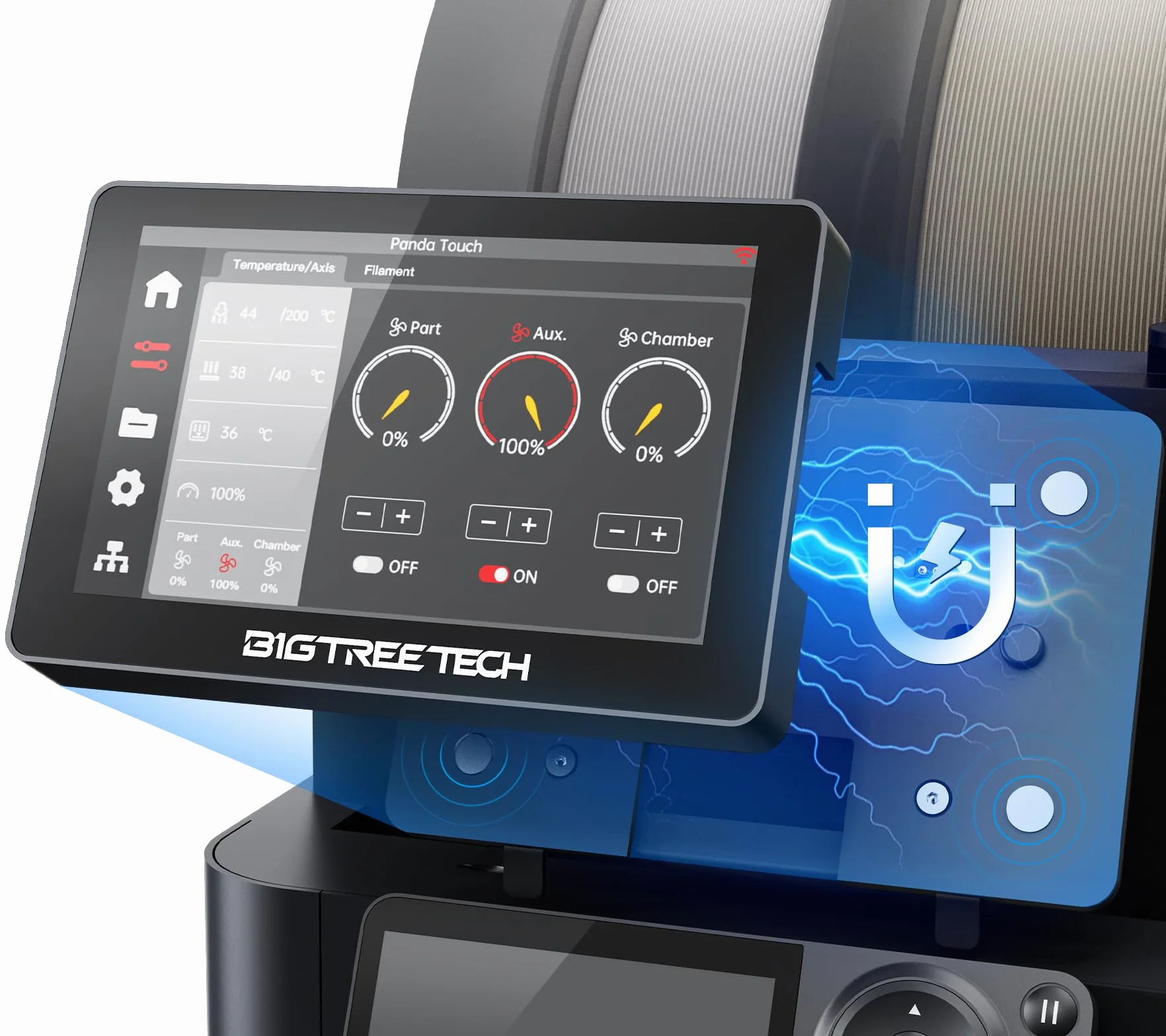 BIGTREETECH Panda Touch, Compatibile con le Mini Stampanti 3D Bambu-lab P1S/P1P/X1C/A1/A1, kit di Aggiornamento del Touch Screen, Supporto AMS e Gestione di Più Stampanti, Plug & Play
