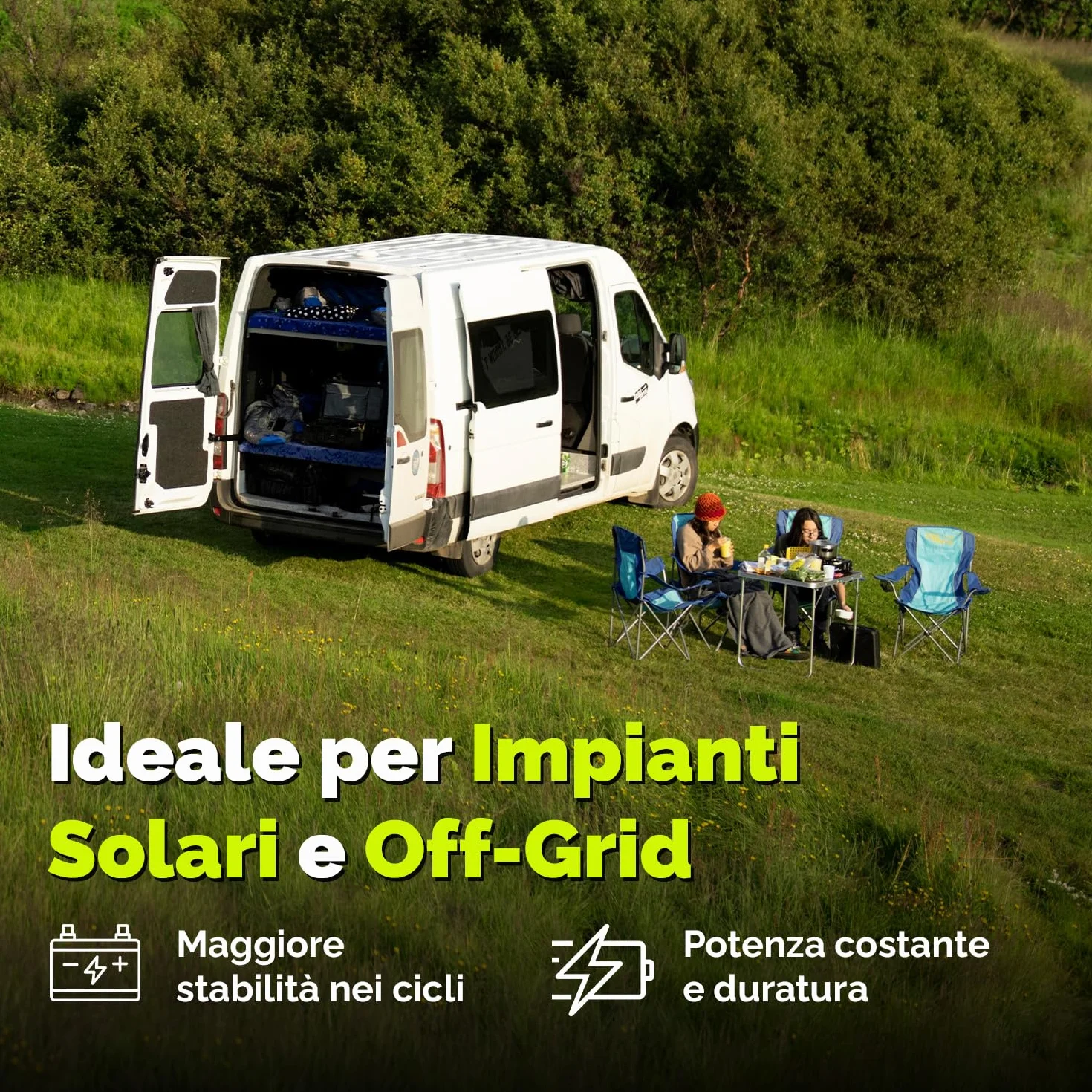 Batteria GEL 12V 100Ah Ciclo Profondo – Batteria Senza Manutenzione per Camper, Caravan, Barca, Casetta da Giardino, Sistemi Solari Off-Grid – Electronicx Caravan Edition