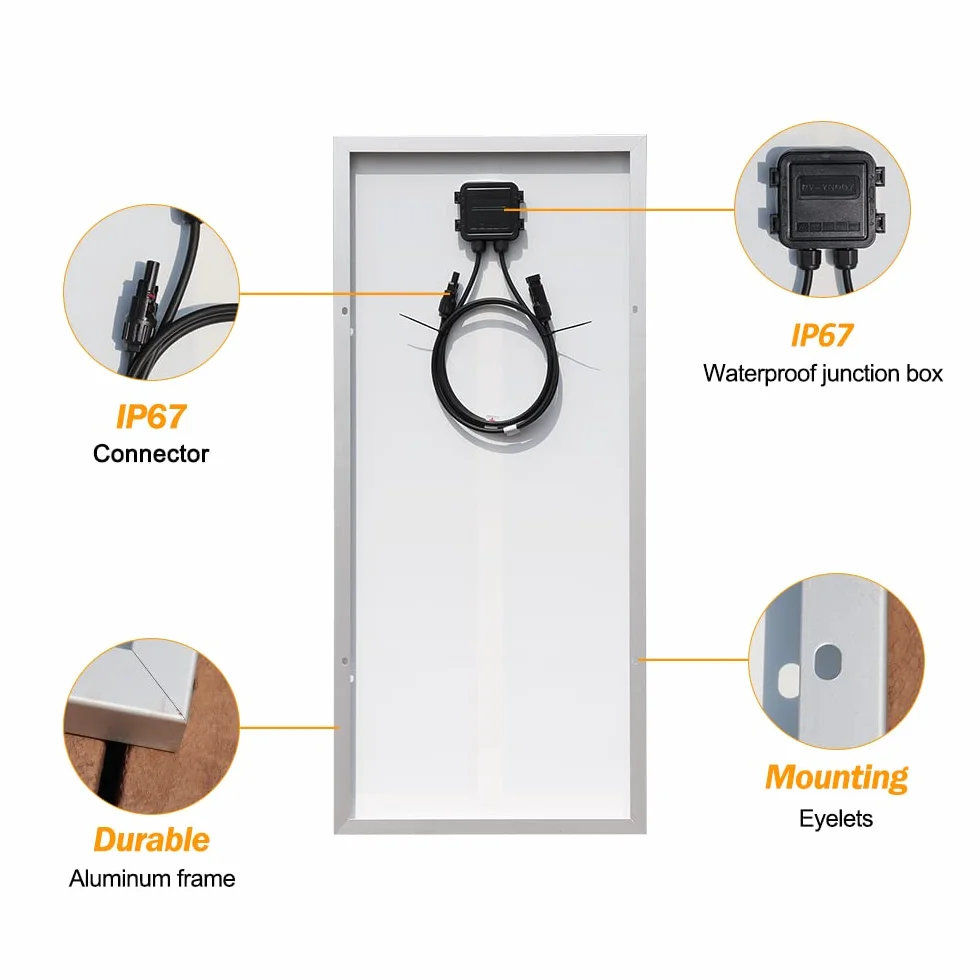 XINPUGUANG Kit pannello solare 50w 12v Modulo fotovoltaico mono 18v Regolatore di carica 10A per barca, auto, camper, casa, giardino, capannone (50)