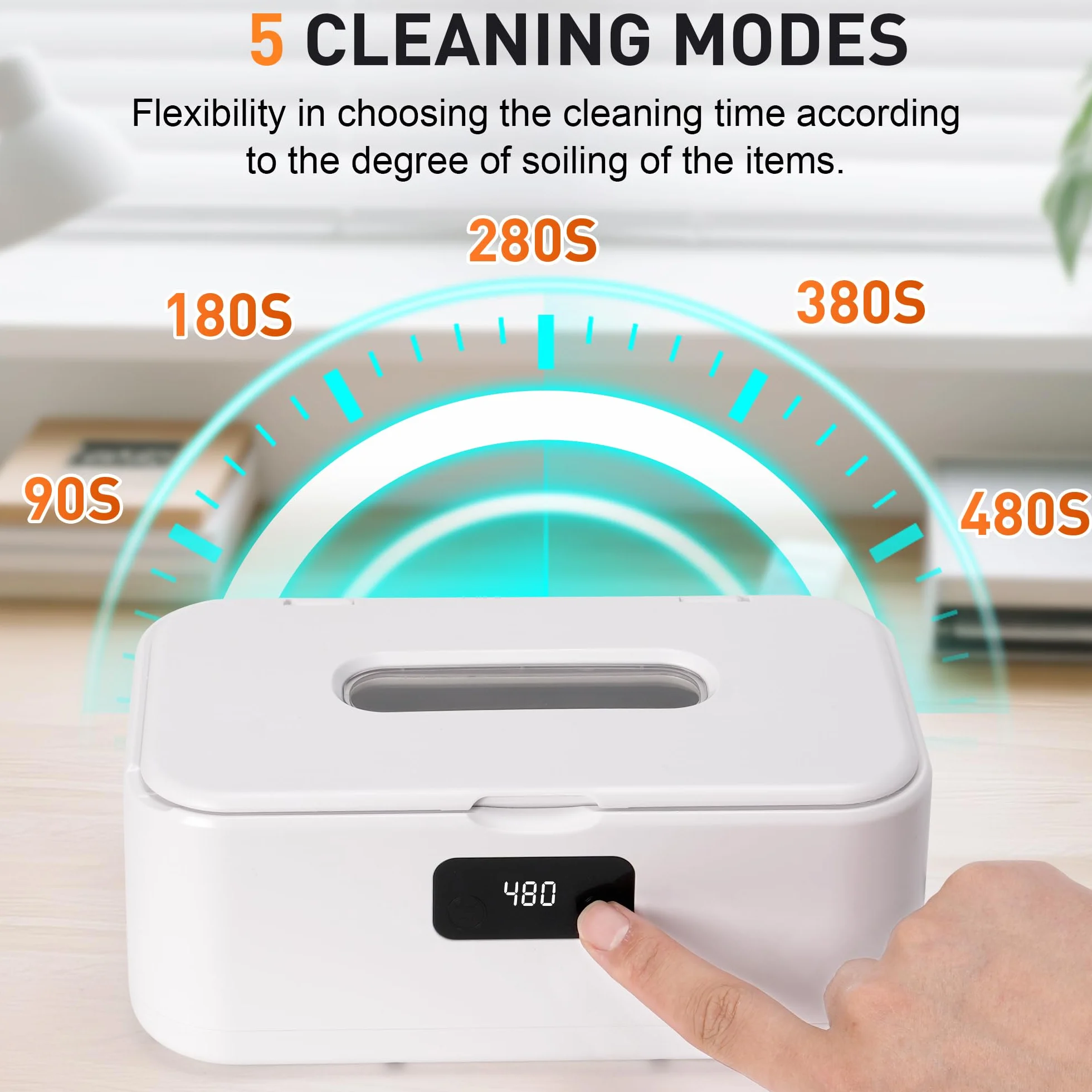 Pulitore Ultrasuoni Gioielli Occhiali - 49000Hz | 800ML | Lampada UV Ultrasonic Cleaner con 5 Timer Digitale - Ultrasonic Cleaning Machine per Apparecchio Denti Anelli Collane