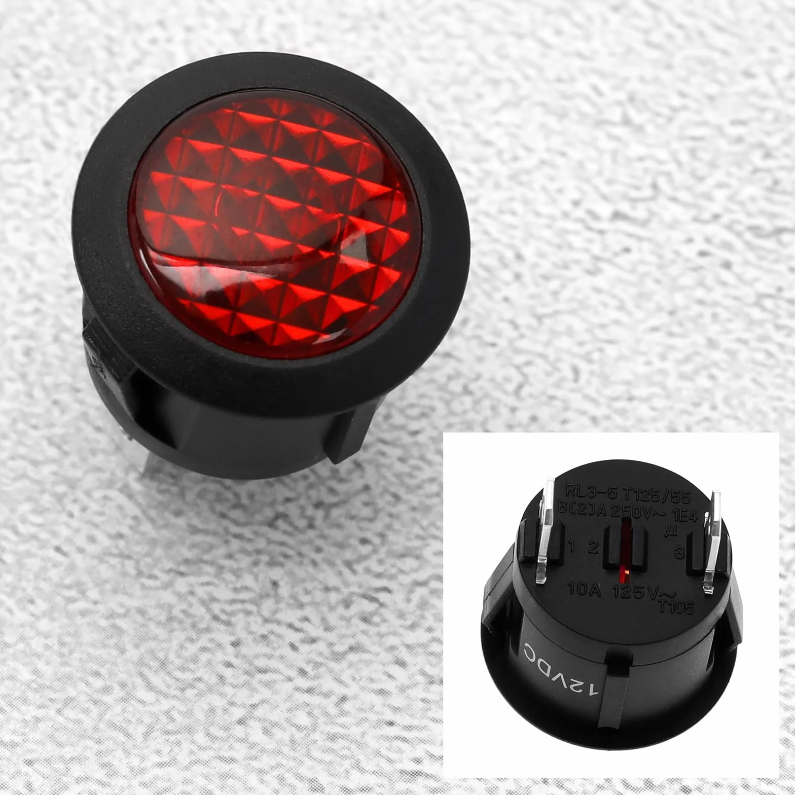 EMSea 4 pezzi Indicatore LED rosso DC 12V 20mm per montaggio su pannello auto