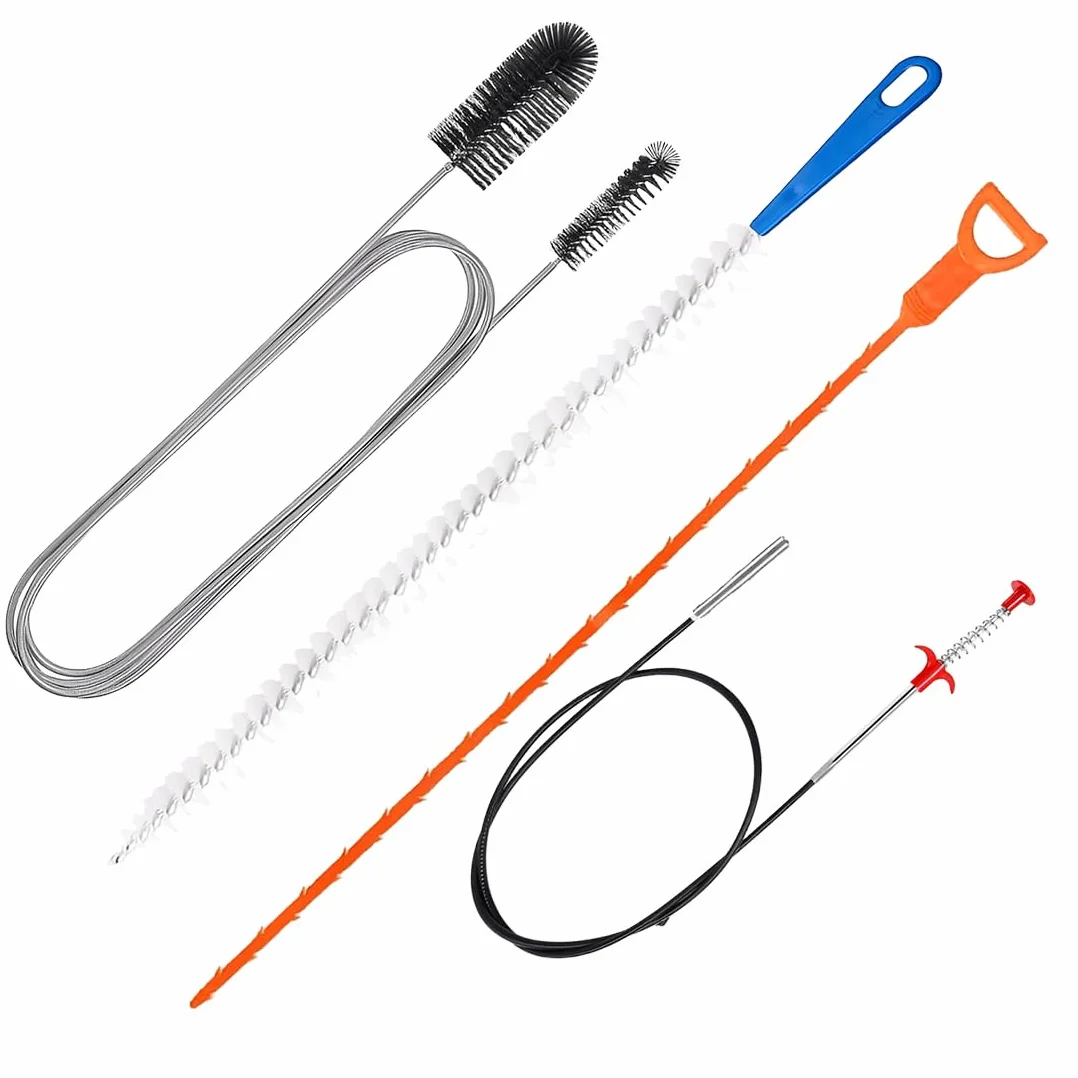 Stura lavandini e Scarichi, 4 Pezzi Pulizia Scarico Lavandino, Stura Tubi di Scaricoper, Tubi Strumento per Sbloccare, Spazzola per Pulizia Tubi Stura, per Cucine Vasche Bagno Servizi Igienici
