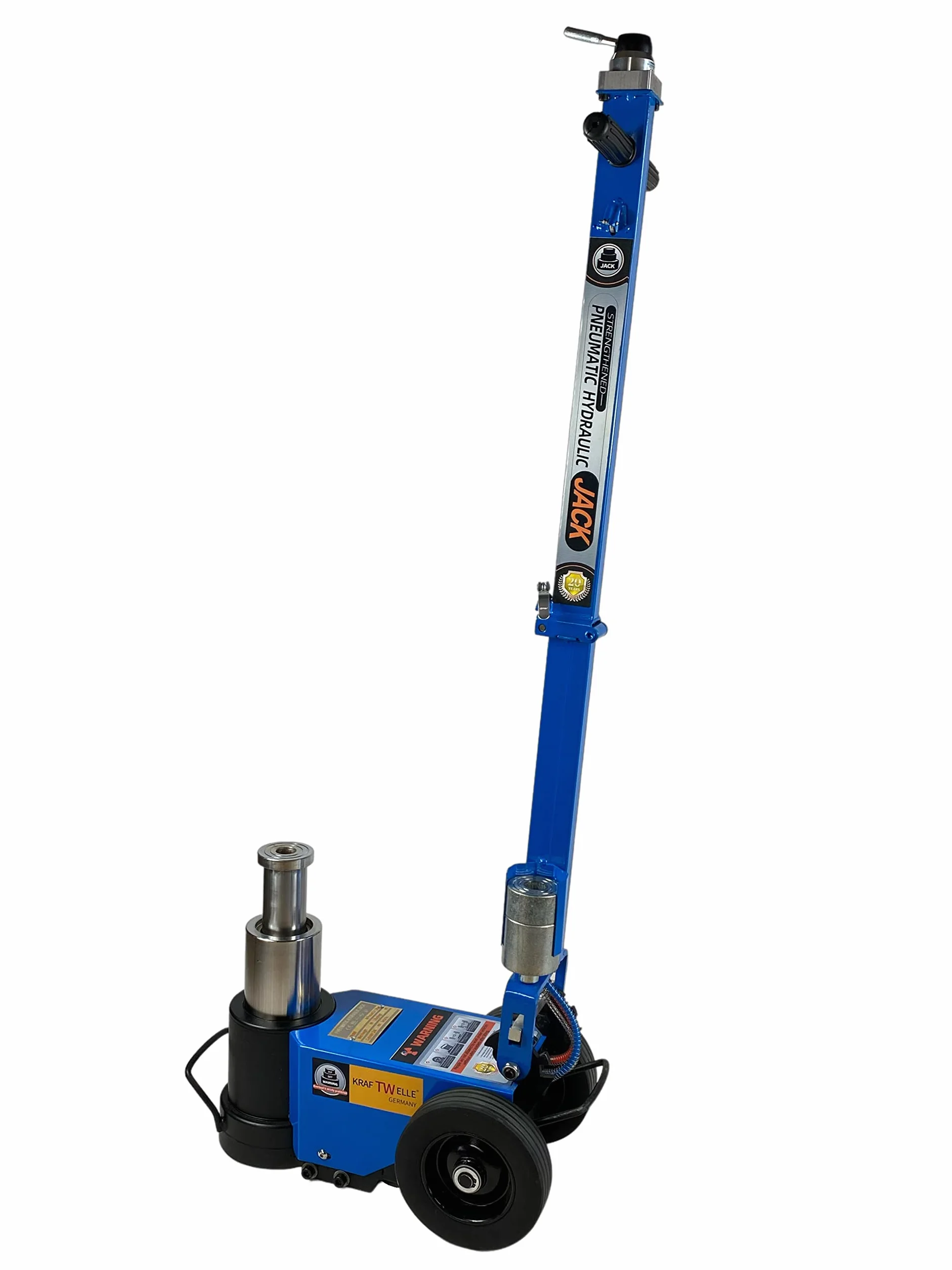 Cric idraulico a carrello Kraftwelle Power Wave 50 tonnellate ad aria compatto pieghevole per camion, agricoltura, veicoli commerciali, trattore