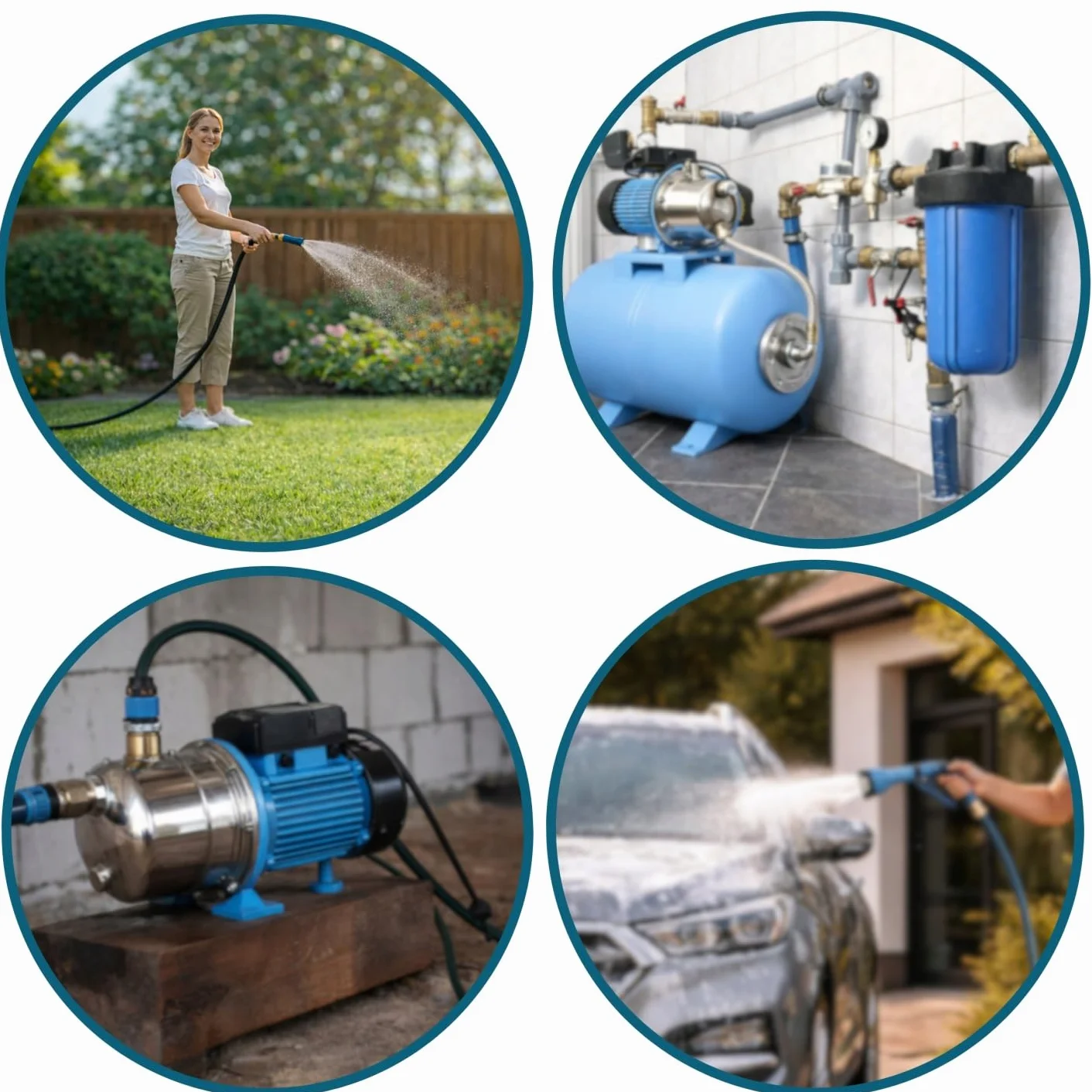 Serbatoio a pressione JS 1100 - Pompa per l'approvvigionamento idrico domestico con serbatoio da 100L - Acciaio inossidabile INOX - Pompa dell'acqua (3600 l/h, 1100W, altezza di sollevamento 50m