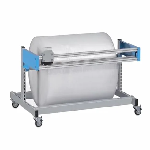 Dispenser con taglierina, porta carta da regalo resistente per rotoli larghi fino a 160 cm, stazione di imballaggio per pluriball