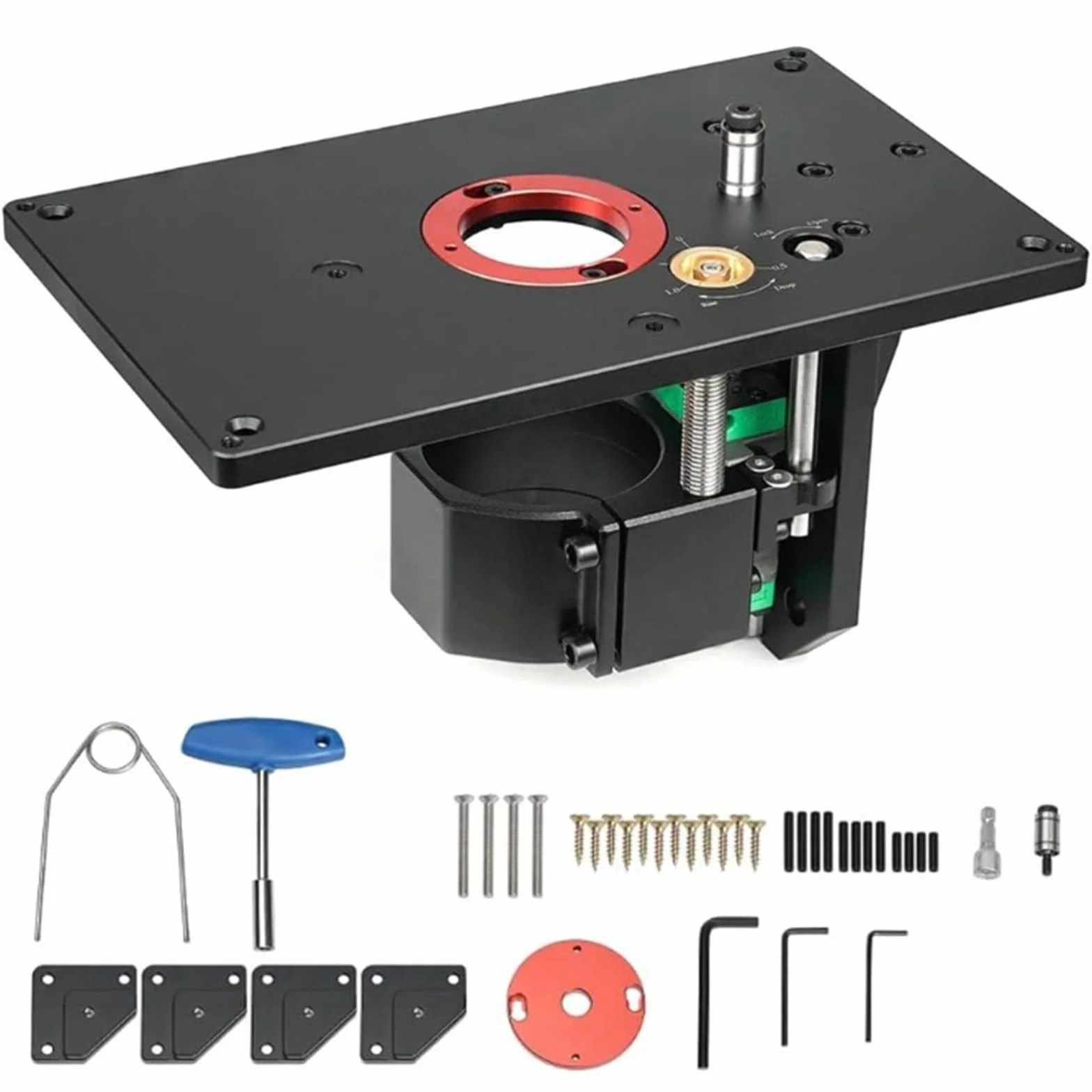 Piastra Inserto Banco Fresa Set, Piastra Di Inserimento Del Tavolo Del Router, Ascensore Router, Tavolo di Sollevamento, Router Lift Trimming Machine Invertito Tavolo, per La Lavorazione del Legno