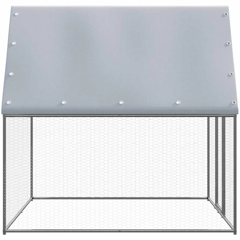 vidaXL Gabbia per Polli Argento e Grigio 2x2x2 m in Acciaio Zincato