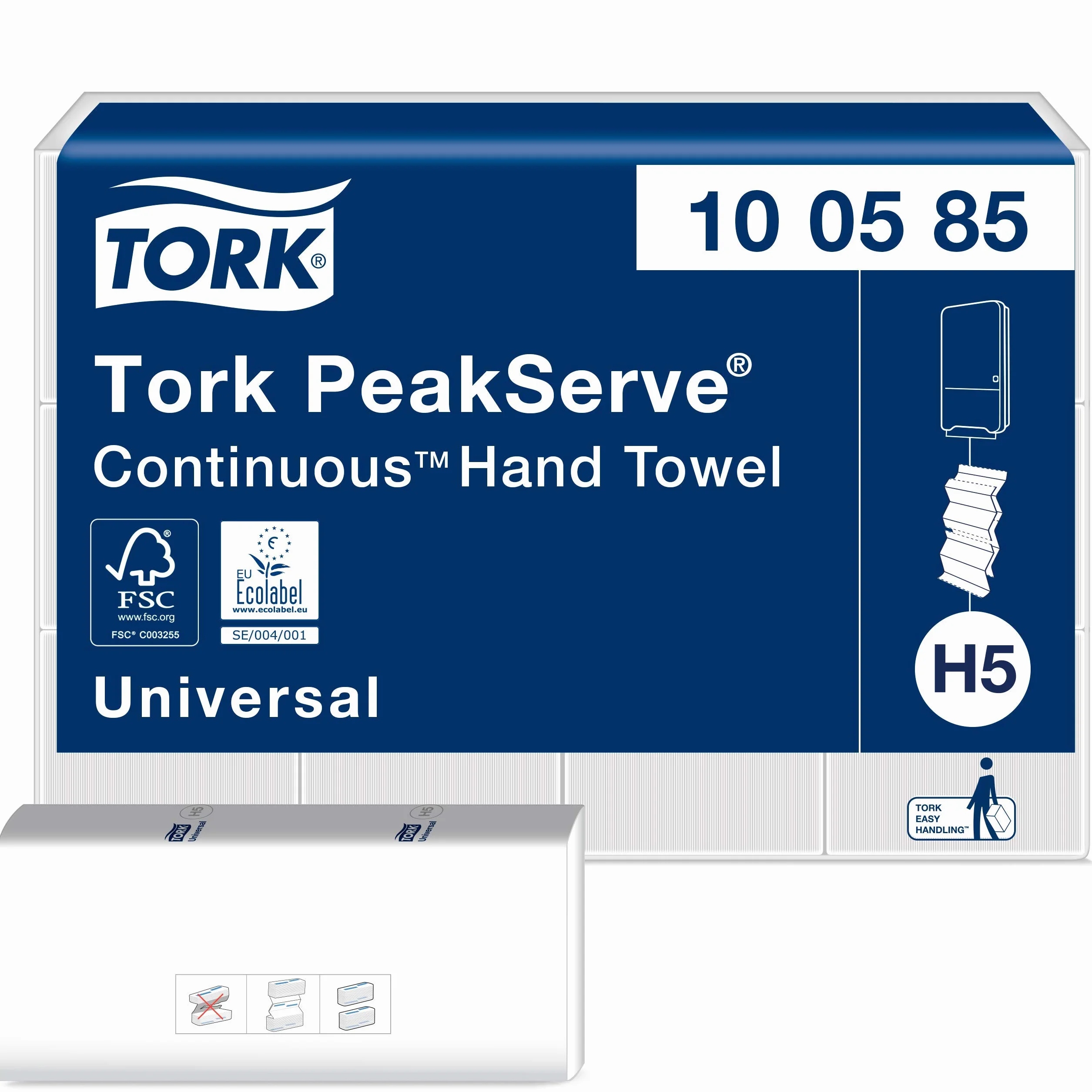 Tork PeakServe Universal Asciugamani di carta H5 per dispenser 1 strato bianco 12 x 410 asciugamani