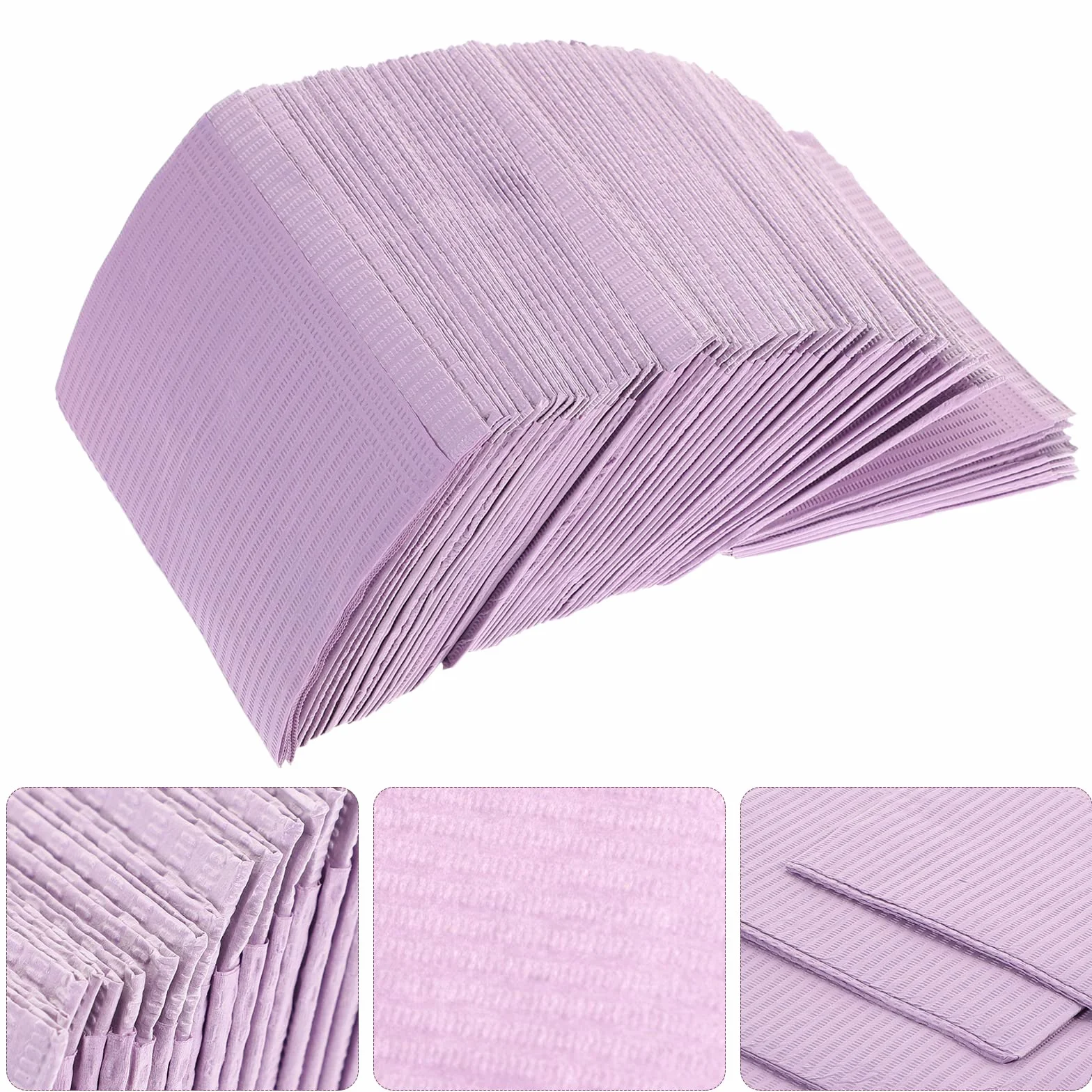 Bavaglini Dentali Monouso Impermeabili Polietilene 115-120 Pezzi Viola