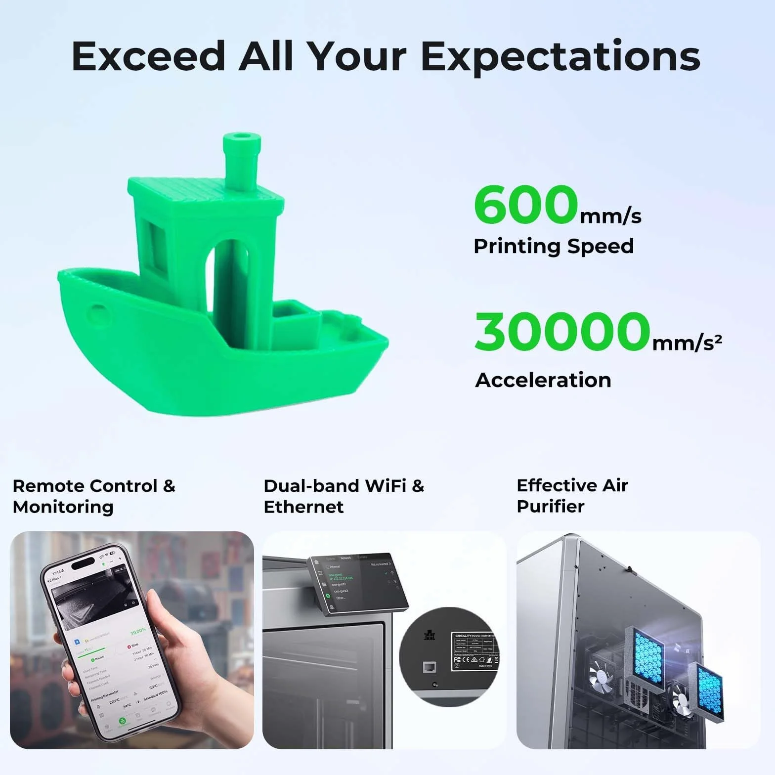 Creality K2 Plus Combo - Stampante 3D, stampa multicolore, 600 mm/s, stampa veloce, doppia fotocamera AI, livellamento auto, volume 350 ×