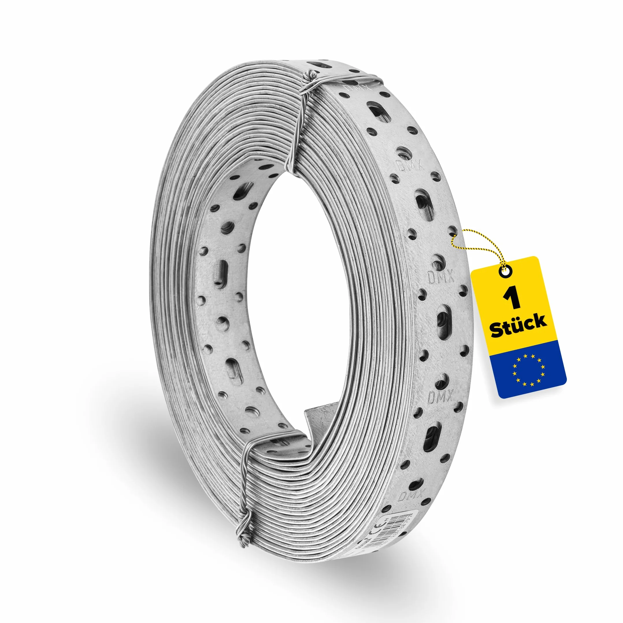 DMX - Nastro forato in metallo – Nastro di montaggio – Lamiera forata – 10 m – Rotolo di lamiera forata 25 x 1,5 mm – Connettore piatto – Piastra forata in metallo – Striscia TM 4 nastro per montaggio