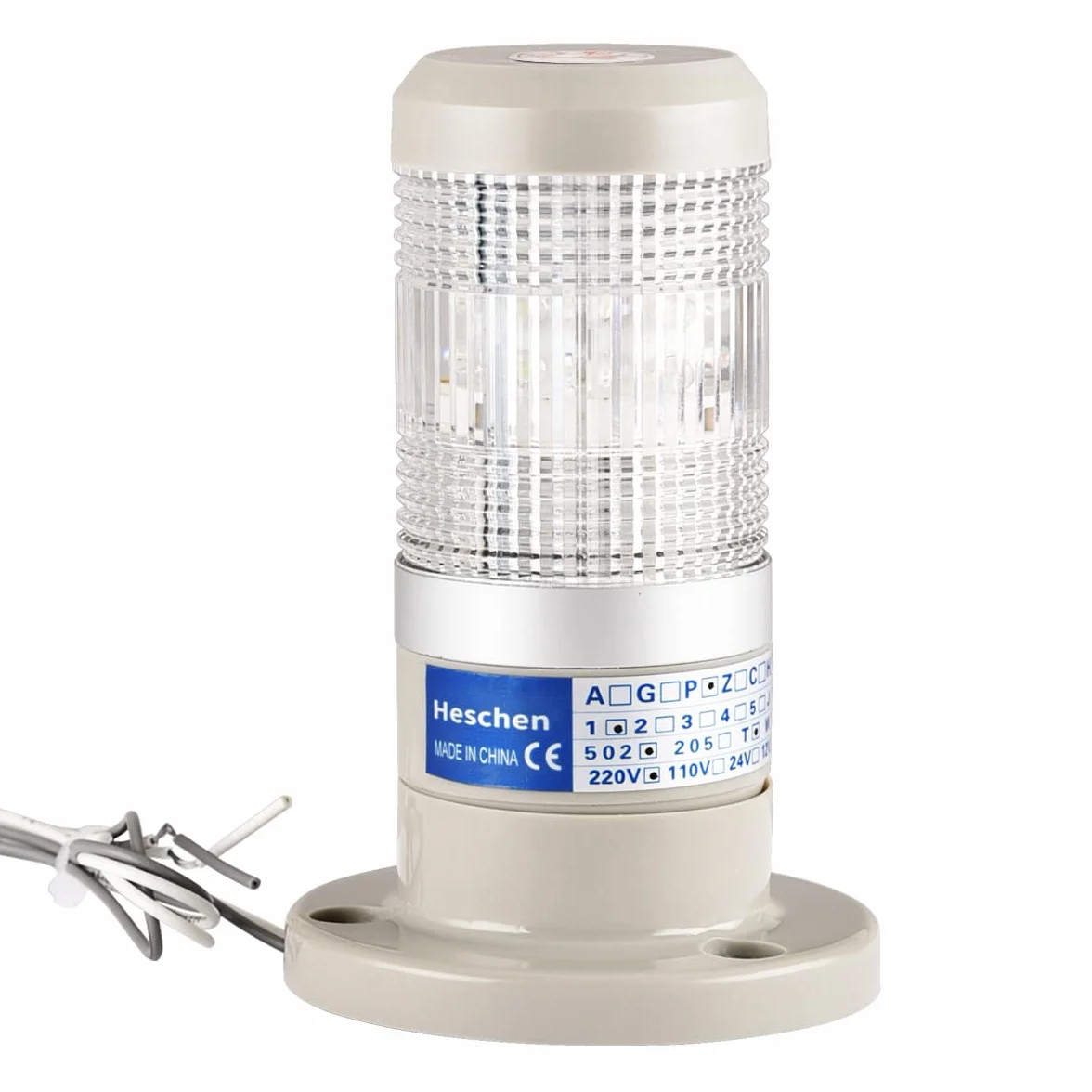 Heschen lampadina LED luce di avvertimento torre luce di segnale 220 V AC bianco 2 fili
