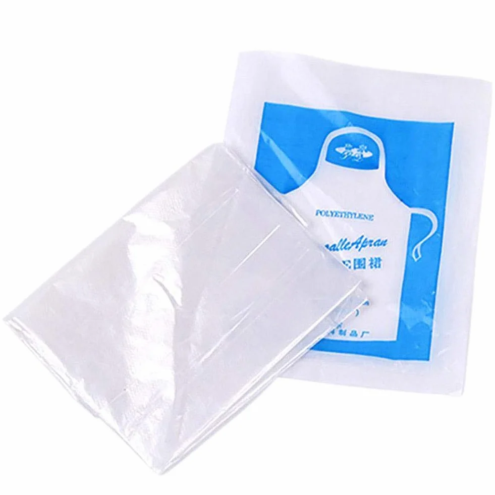 25pcs Monouso Grembiuli Di Plastica Trasparente Polietilene Impermeabile Usa E Getta Grembiuli Da Cucina, Pittura Per Adulti