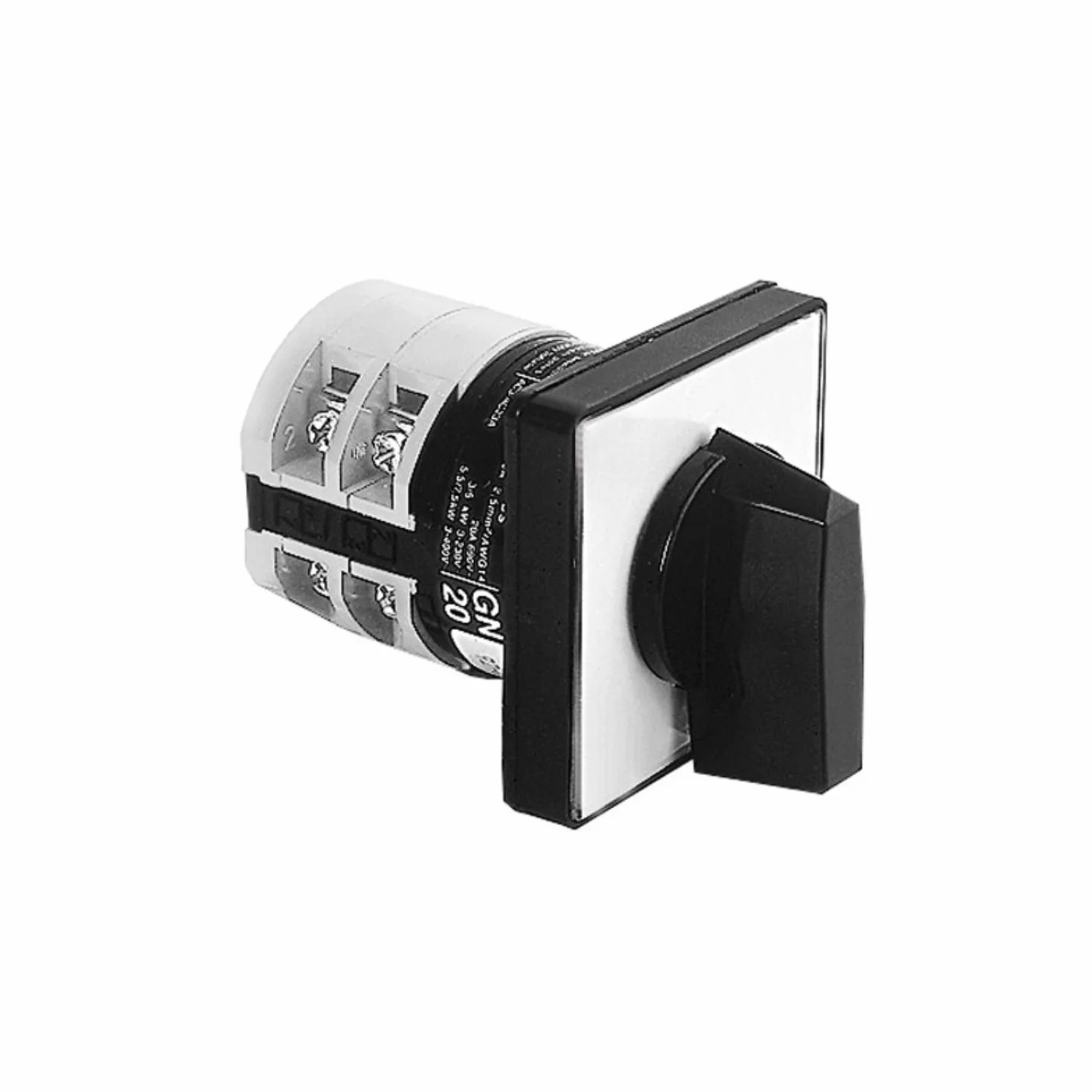 Interruttore "1-0-2", 3 poli, GN53, 40A, modello U 65x65, 6,5 x 6,5 x 6,5 x 6,5 cm, colore: nero (Referenza: GN4053U)