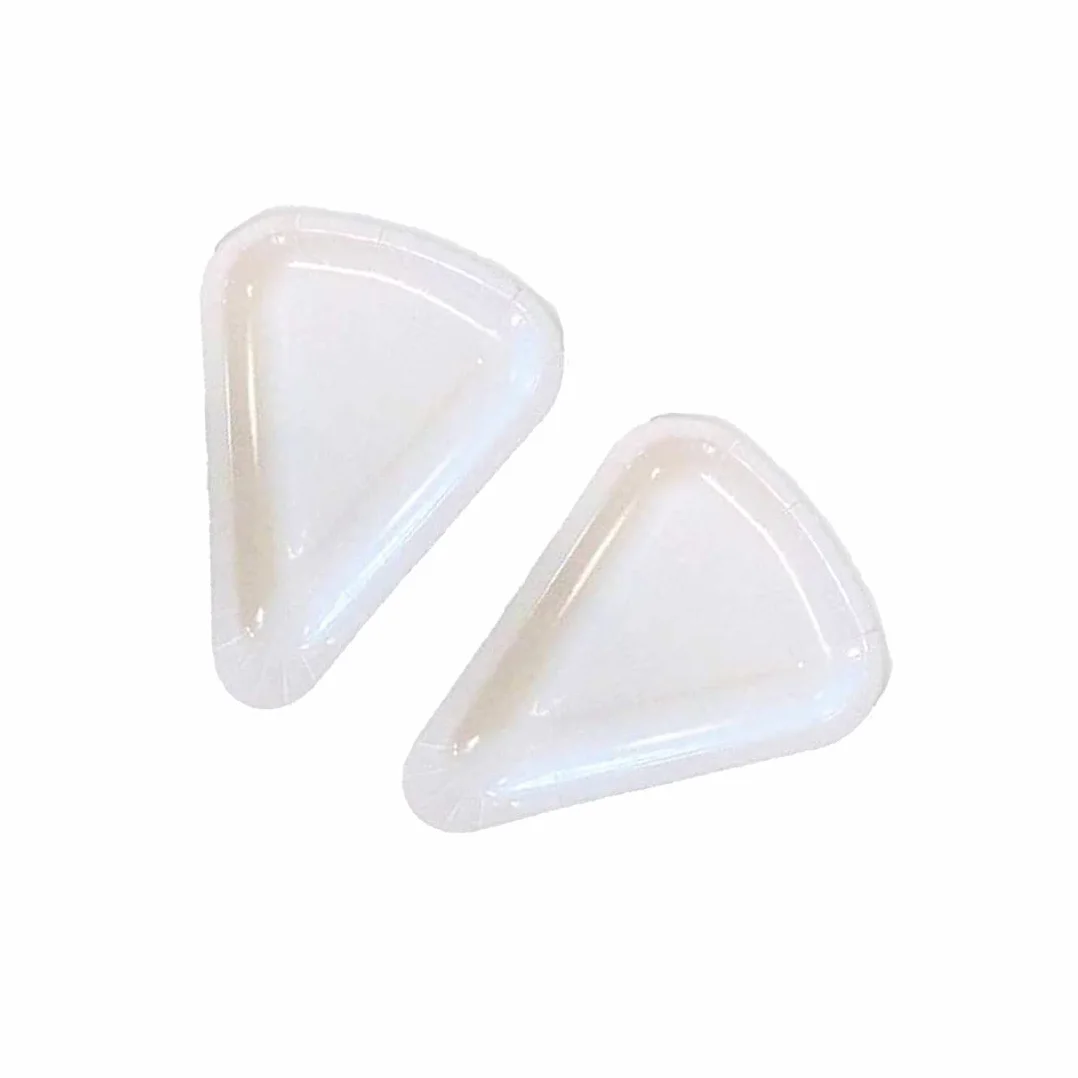MAQA Piatti pizza triangolari 26.5x20 cm Piatto trancio di pizza in cartoncino bianco Vassoio in carta per alimenti asporto 1/8 pizza