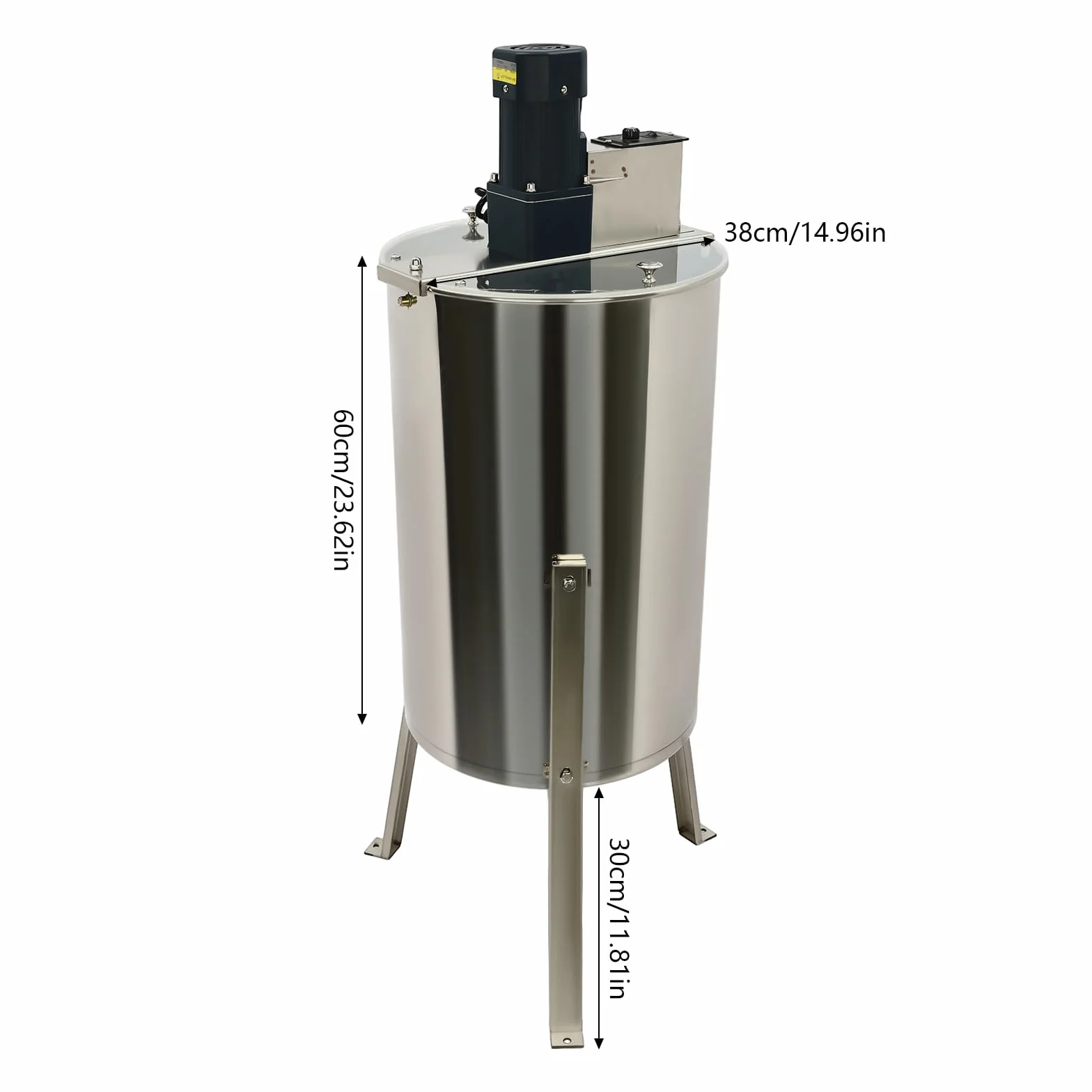 Estrattore di miele per alveare, centrifuga di miele elettrica 4 cornici, 140 W, in acciaio inox, estrattore di miele con coperchio per 2 telai grandi e 2 piccole cornici, apicoltori e apicoltori