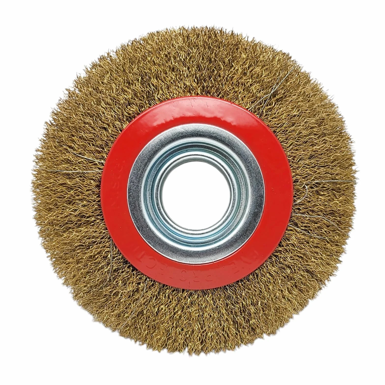 FAST WORLD SHOPPING - Spazzola Per Mola Da Banco Setole In Acciaio Ottonato Disco Molatrice 150Mm Con Adattatori Albero Varie Misure Spazzolone Smerigliatrice Da Banco