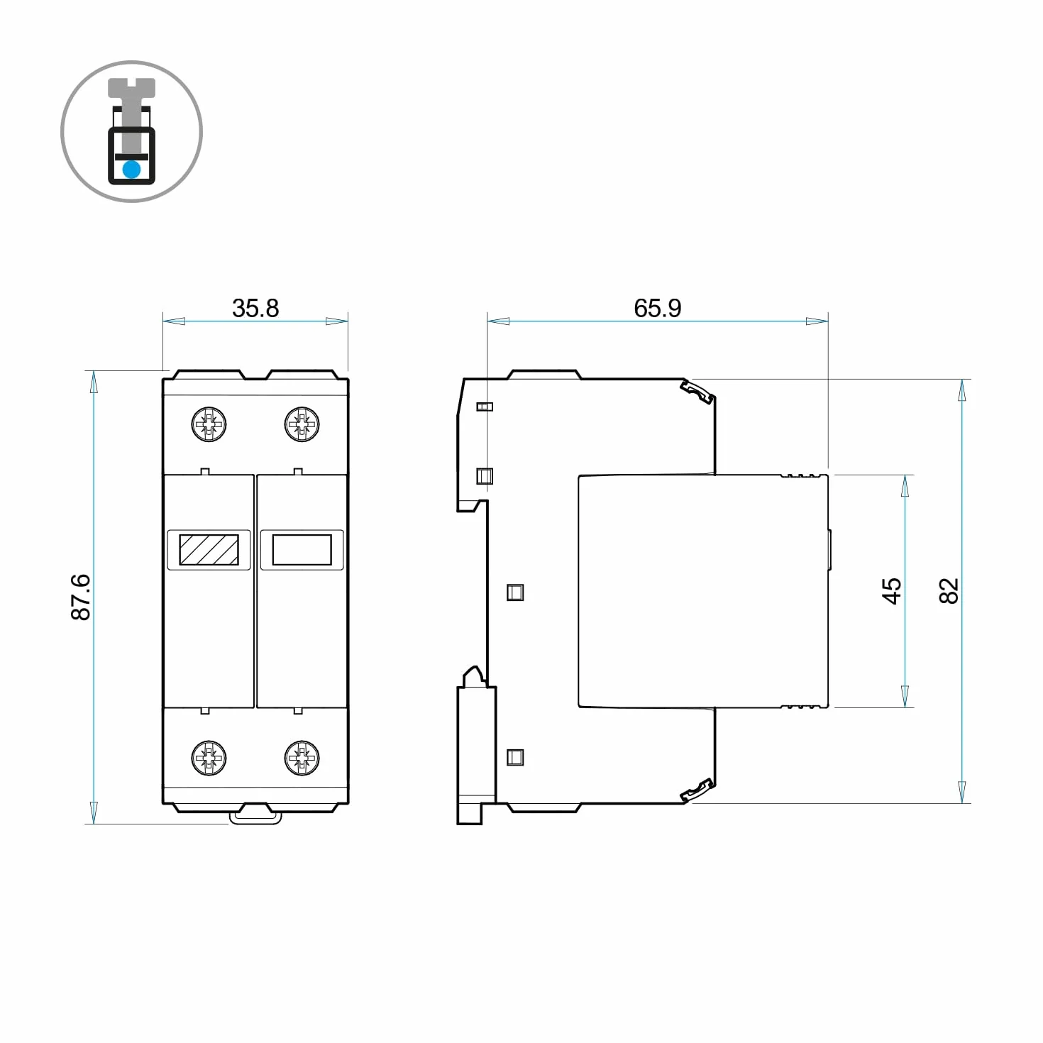 Finder Scaricatore di Sovratensione Tipo 2 7P.22 Protezione Varistore L-N Spinterometro Gas N-PE TT TN-S Monofase