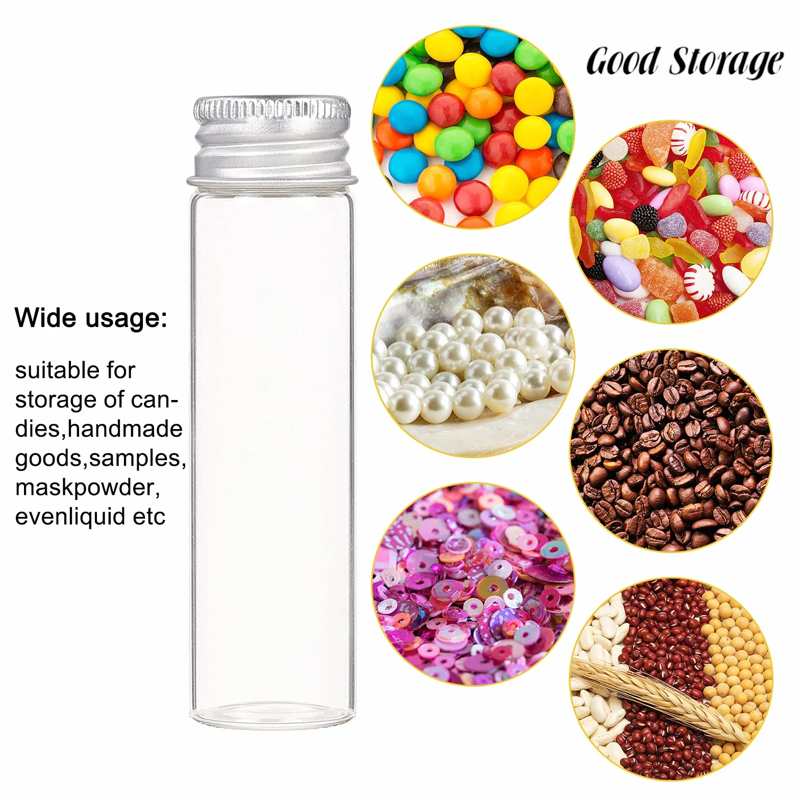 BENECREAT 20 Pz Flacone Sigillato in Vetro da 20 ml con Tappo A Vite in Alluminio per Campione Liquido