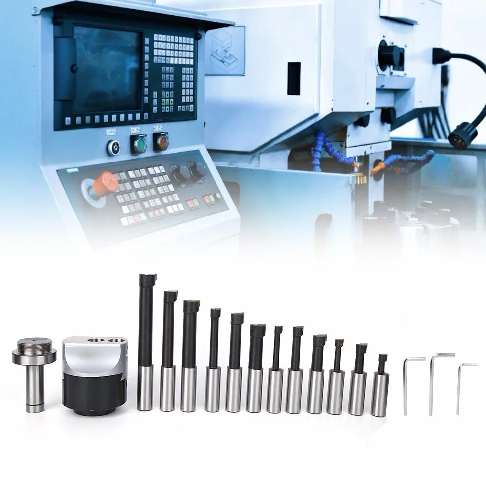 Set di Teste per alesare 75 mm, Kit di Utensili per alesatura 12 Pezzi, Set di taglierini per Testa per alesare F1-18 40CR con Scatola di immagazzinaggio, Kit di Utensili per fresatura CNC ad al