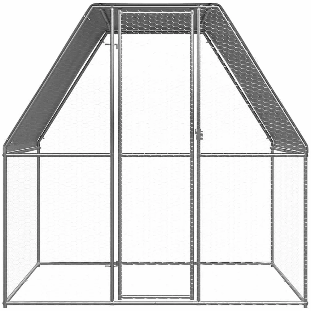 vidaXL Gabbia per Polli Argento e Grigio 2x2x2 m in Acciaio Zincato