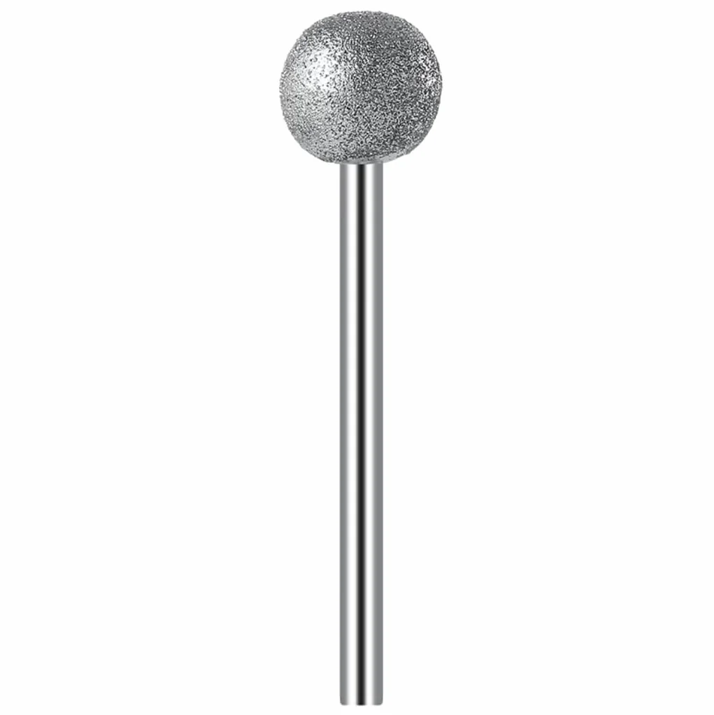 3 / 6mm sferico gambo durevole Diamante Diamante testa per giada, metallo, lega, macchinari, pietra, stampi rettifica e lucidatura-6x12mm.