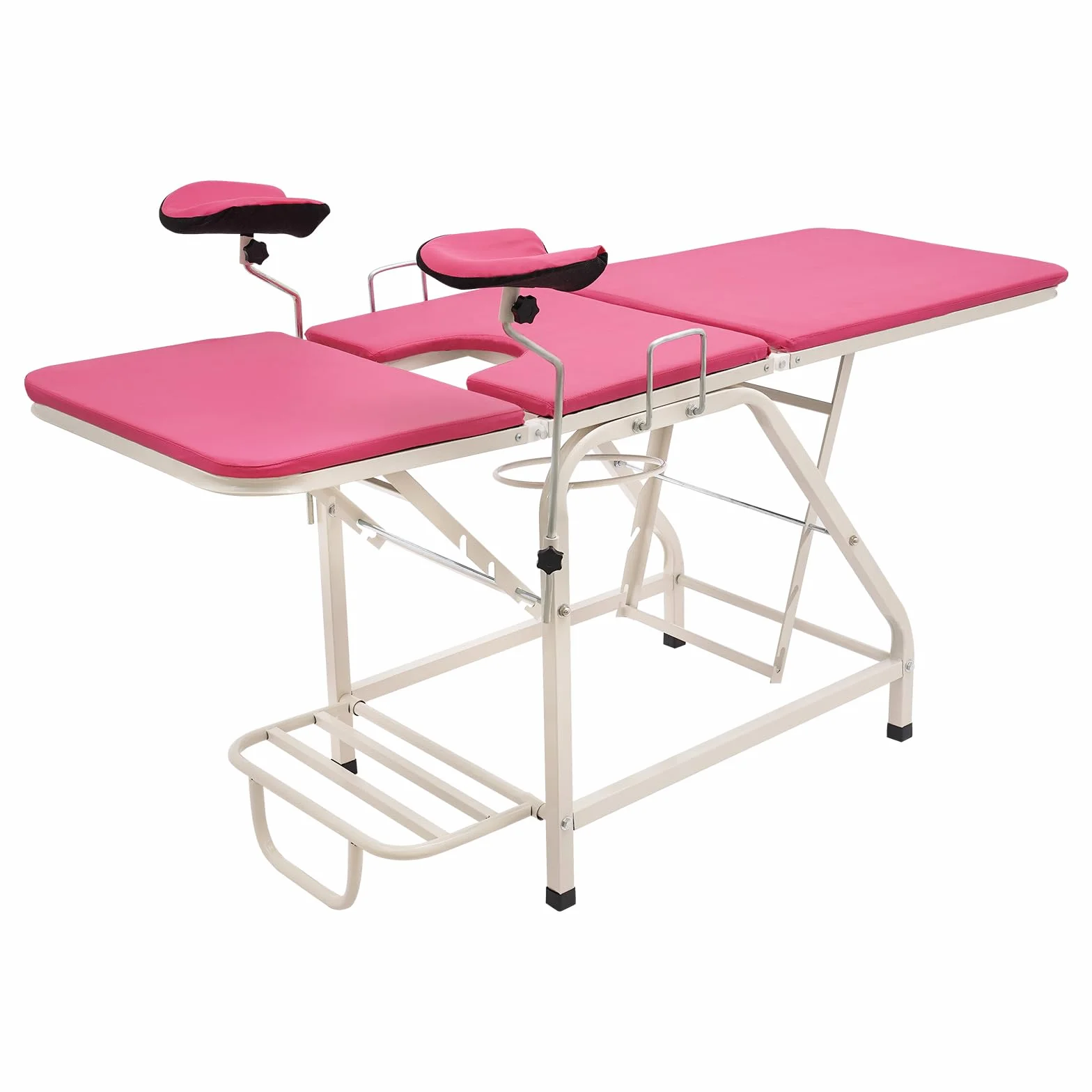 Sedia da esame ginecologica, Letto da esame ginecologico pieghevole, Sedia da visita ginecologica medica ambulatoriale, Attrezzature per la cura delle donne (rosa)