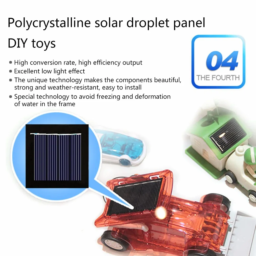 Pannello solare fotovoltaico 5 pezzi 2V 100mA celle solari con fili solari piastra epossidica progetti 54 mm x 54 mm