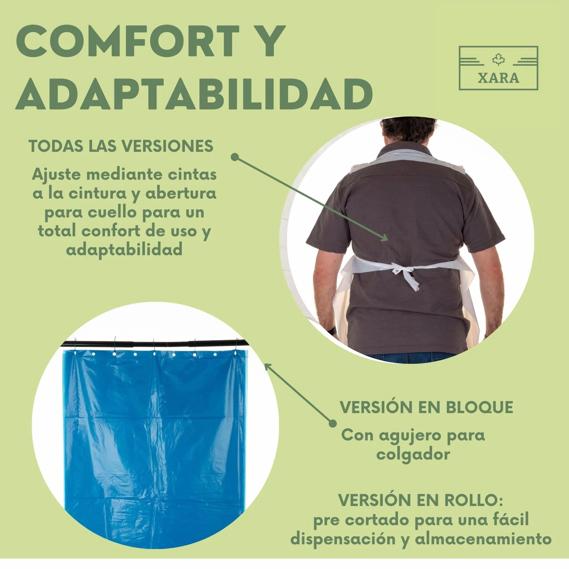 XARA Grembiuli Plastica in Polietilene per la Protezione Igienica degli Alimenti - Pack 100 - Grembiuli Monouso - Grembiule Usa e Getta Monouso Cucina
