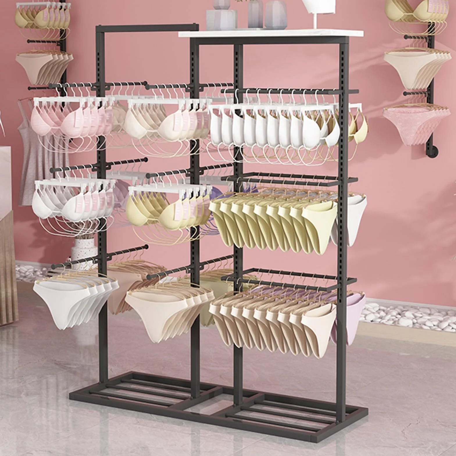 Espositore per Biancheria Intima di Grande Capacità, Appendiabiti per Negozi di Abbigliamento Commerciale