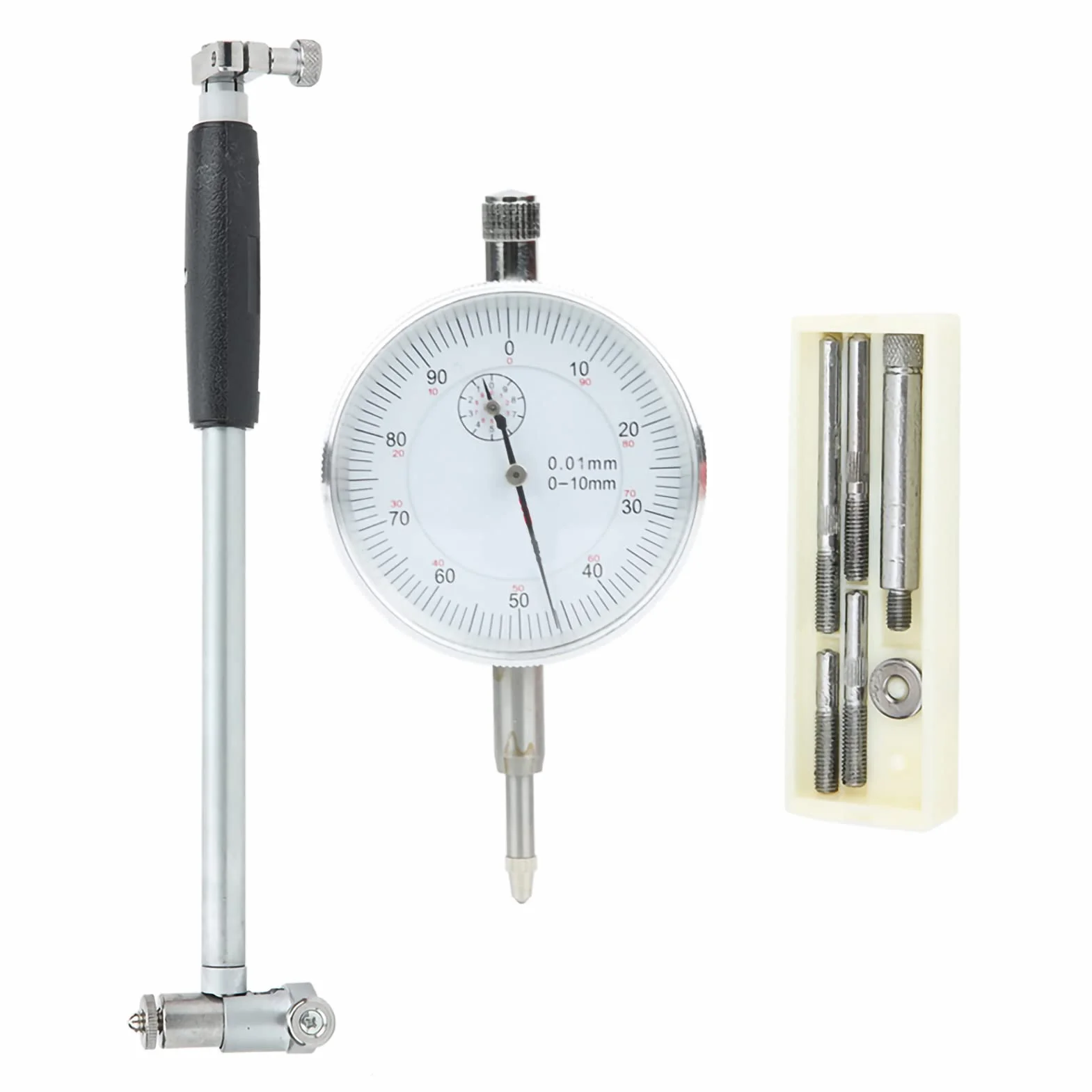 Calibro alesaggio del quadrante, indicatore del quadrante Alesaggio Gage 50-160MM Indicatore del diametro Kit del cilindro del cilindro di misurazione, asta di prolunga