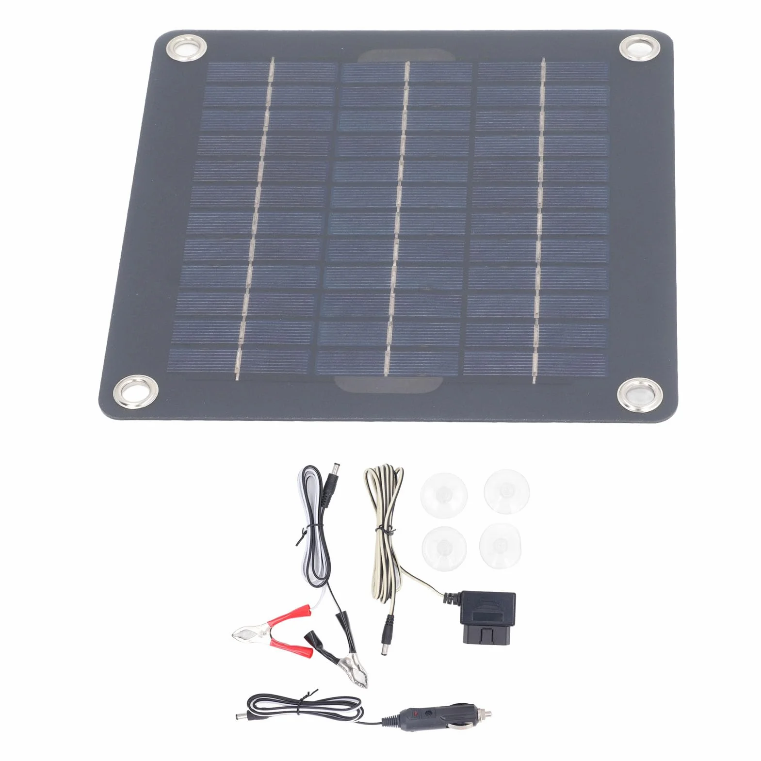 Kit Caricabatteria Solare 12V 18V 20W Mantenitore Batteria Monocristallino per, Auto, Barca, Moto, Barca, Pannello Solare Impermeabile Portatile 12V