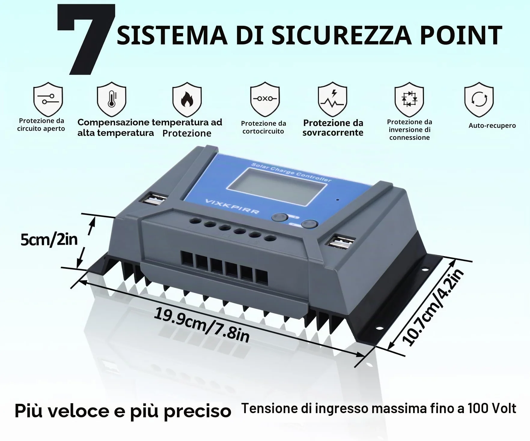 30A Regolatore di Carica Solare 12V 24V 36V 48V con Bluetooth, PWM 30A Regolatore di Carica Pannello Solare con Sensore Temperatura LCD Display Retroilluminato 4 porte USB, per Piombo e Litio Batterie