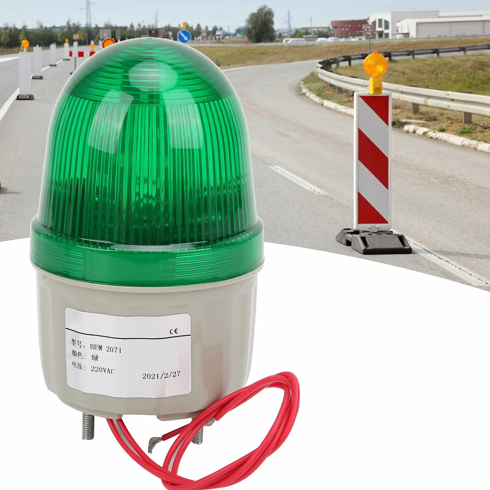 Spia Luminosa BEM-2071 Indicatore Lampeggiante Rotante a LED Spia Rotante Portatile Per Monitoraggio 220 V Ca(Verde)