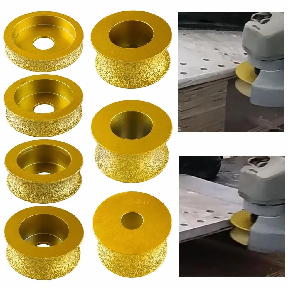 Mola a testa tonda brasata sottovuoto 74 x 20 mm per l'uso su superfici dure in pietra e vetro in lavori di costruzione (15 mm)