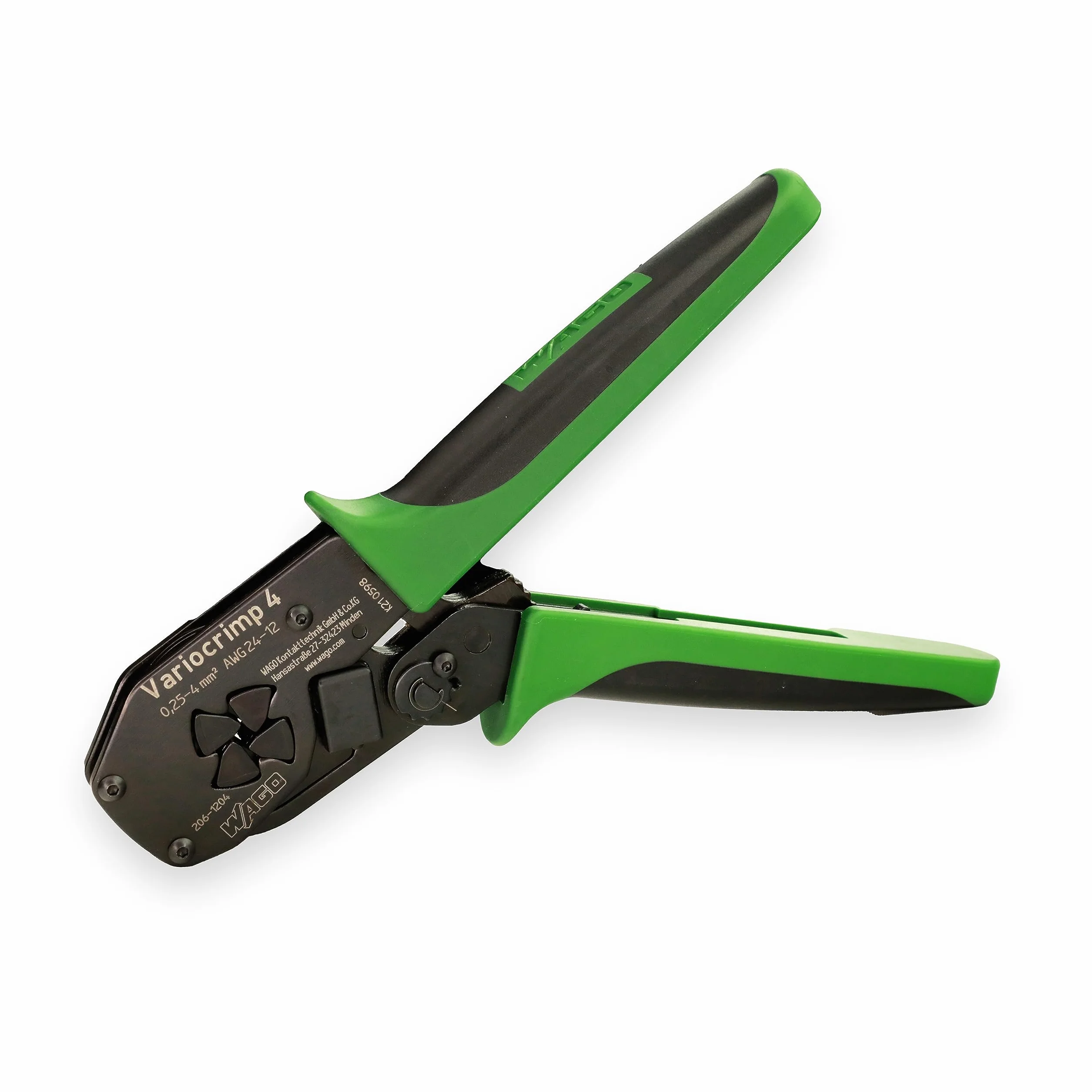 WAGO Pinza crimpatrice Variocrimp 4 206-1204 | Gamma di crimpatura 0,25 mm² - 4,0 mm², per terminali con e senza colletto in plastica, blocco forzato sbloccabile per una crimpatura a tenuta di gas