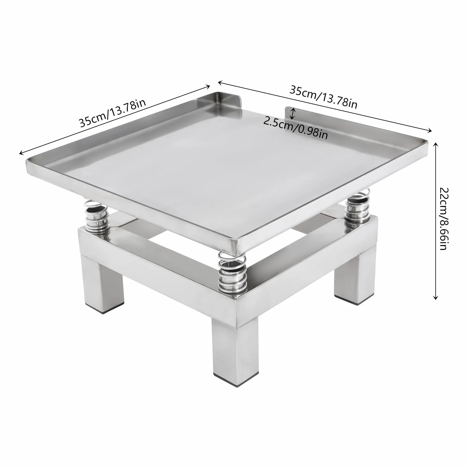 Tavolo vibrante industriale in acciaio inox 35 x 35 cm 220 V 50 W