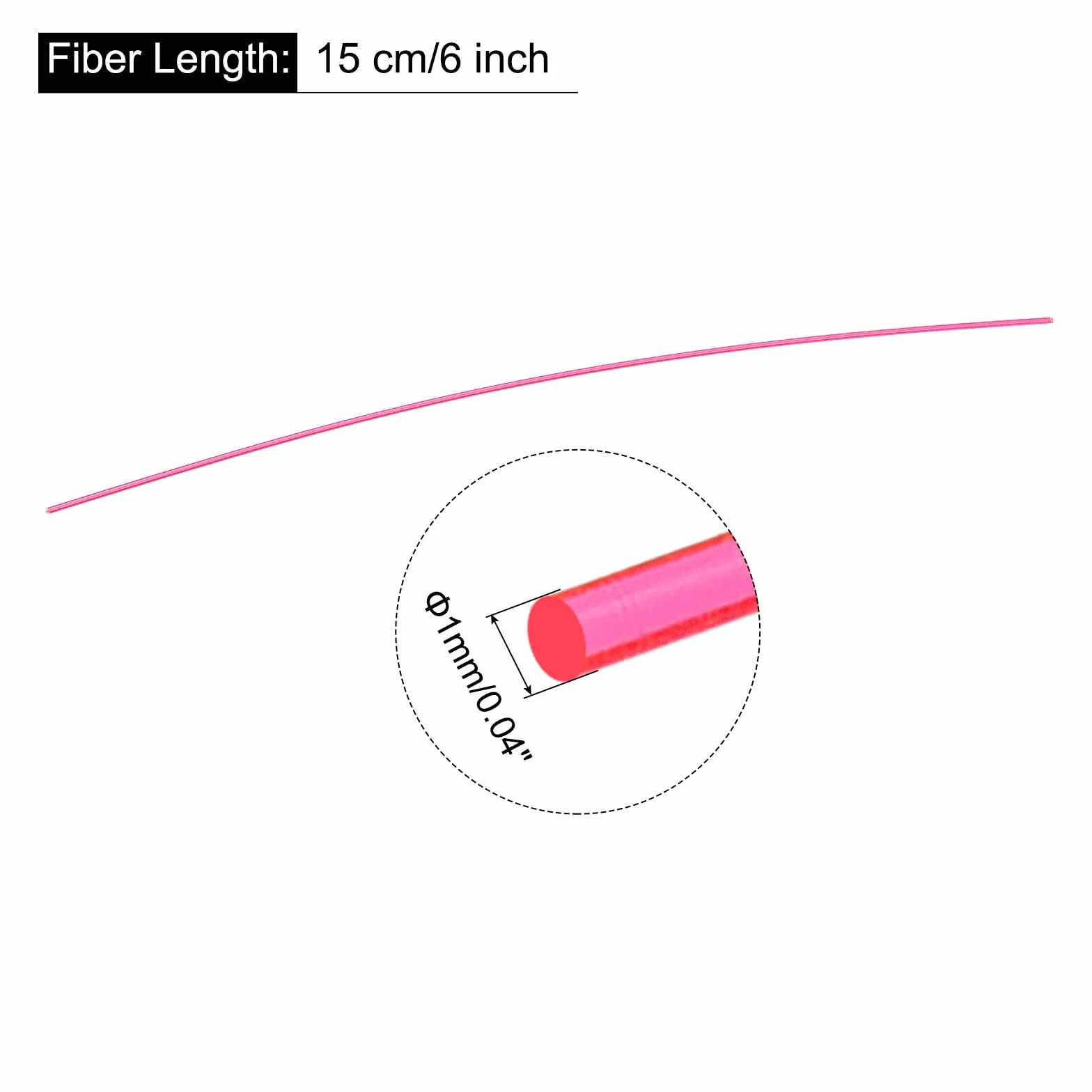 QUARKZMAN Sostituzione Fibra Ottica Mirino Aste 1mmx15cm PMMA Rosso
