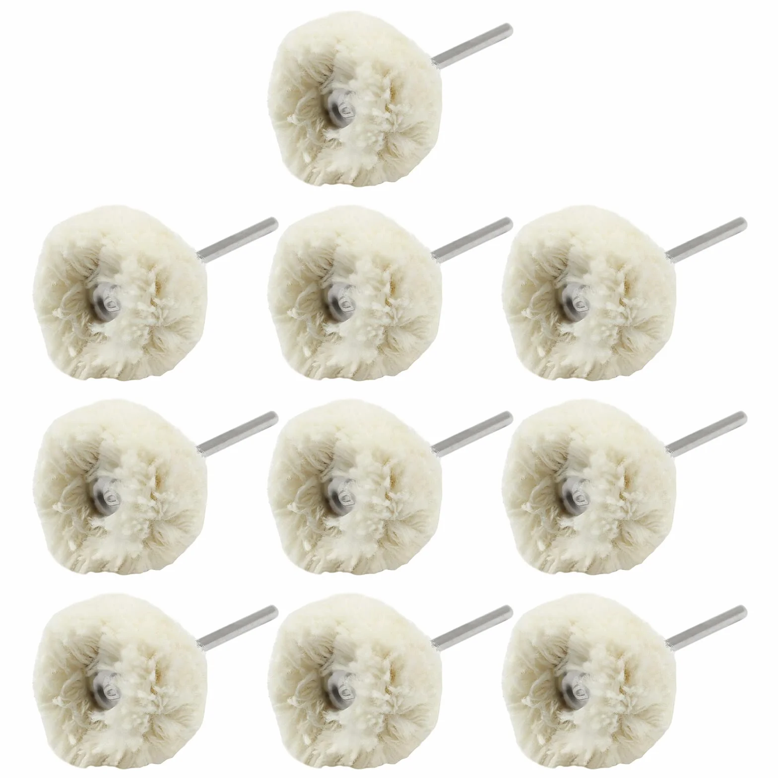 20 ruote per lucidatura in cotone con gambo da 2,35 mm per utensili rotanti Dremel, ruota per lucidatura leggera per orologio gioielli