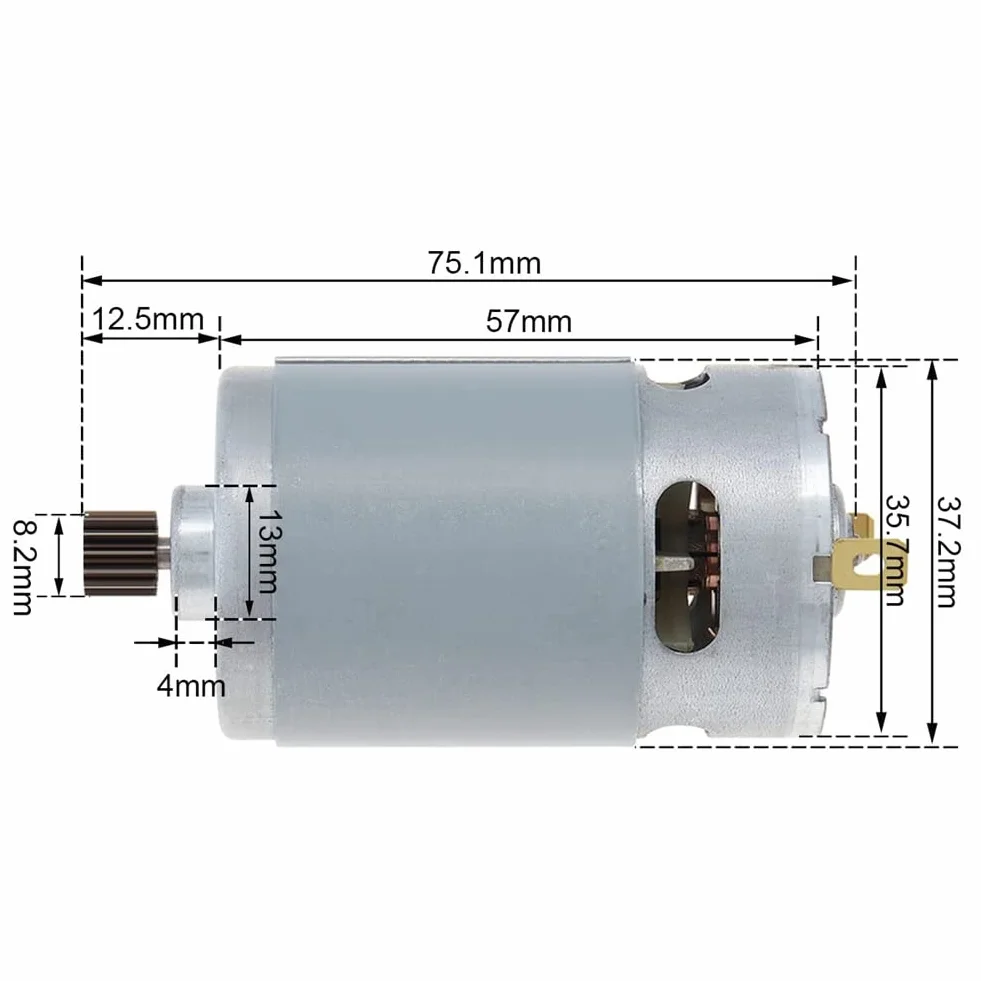 RS550 DC Motor 8.2mm 14 Denti 21V 29800 RPM per Elettrica Mano Ricaricabile