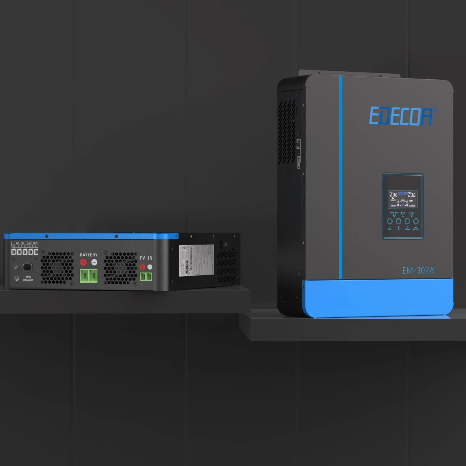 EDECOA 3000w Inverter ibrido da 24v a 220v 230v 3.2KVA/3000W Caricatore solare MPPT 80A Onda Pura (Off-Grid) con caricabatterie, rete di priorità, regolatore di carica solare