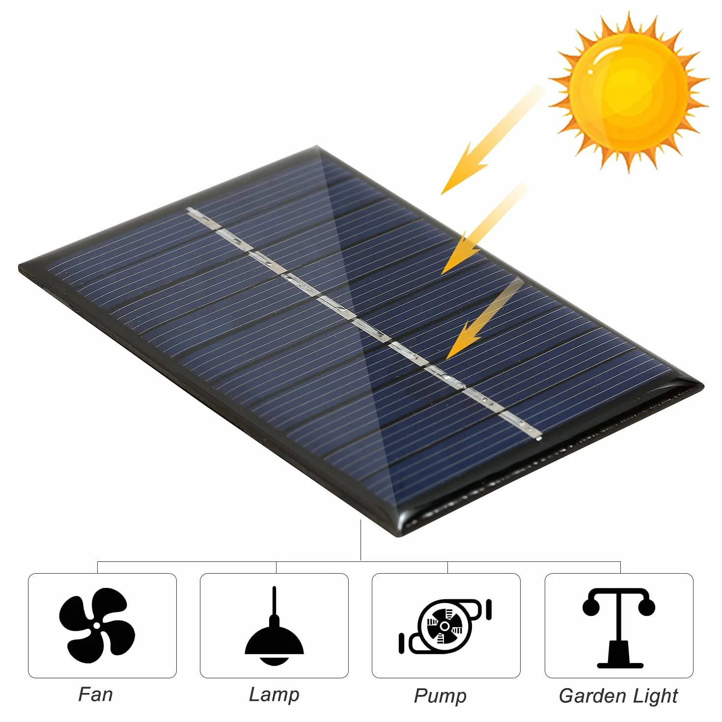 0.5W 5V Mini Pannello Solare Policristallino Silicone Piccola Cella Solare FAI DA TE Impermeabile Campeggio Portatile Potenza Pannello Solare Compatibile per Giocattoli Lampada Luce Ventilatore Pompa
