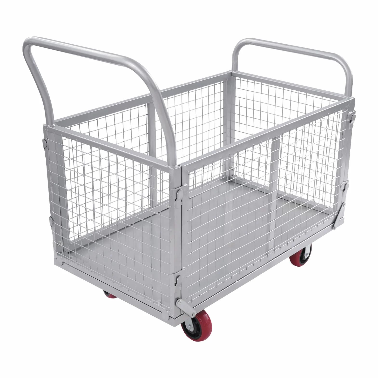 Carrello da trasporto con griglia rimovibile, carrello a mano fino a 200 kg, 100 x 60 x 94 cm