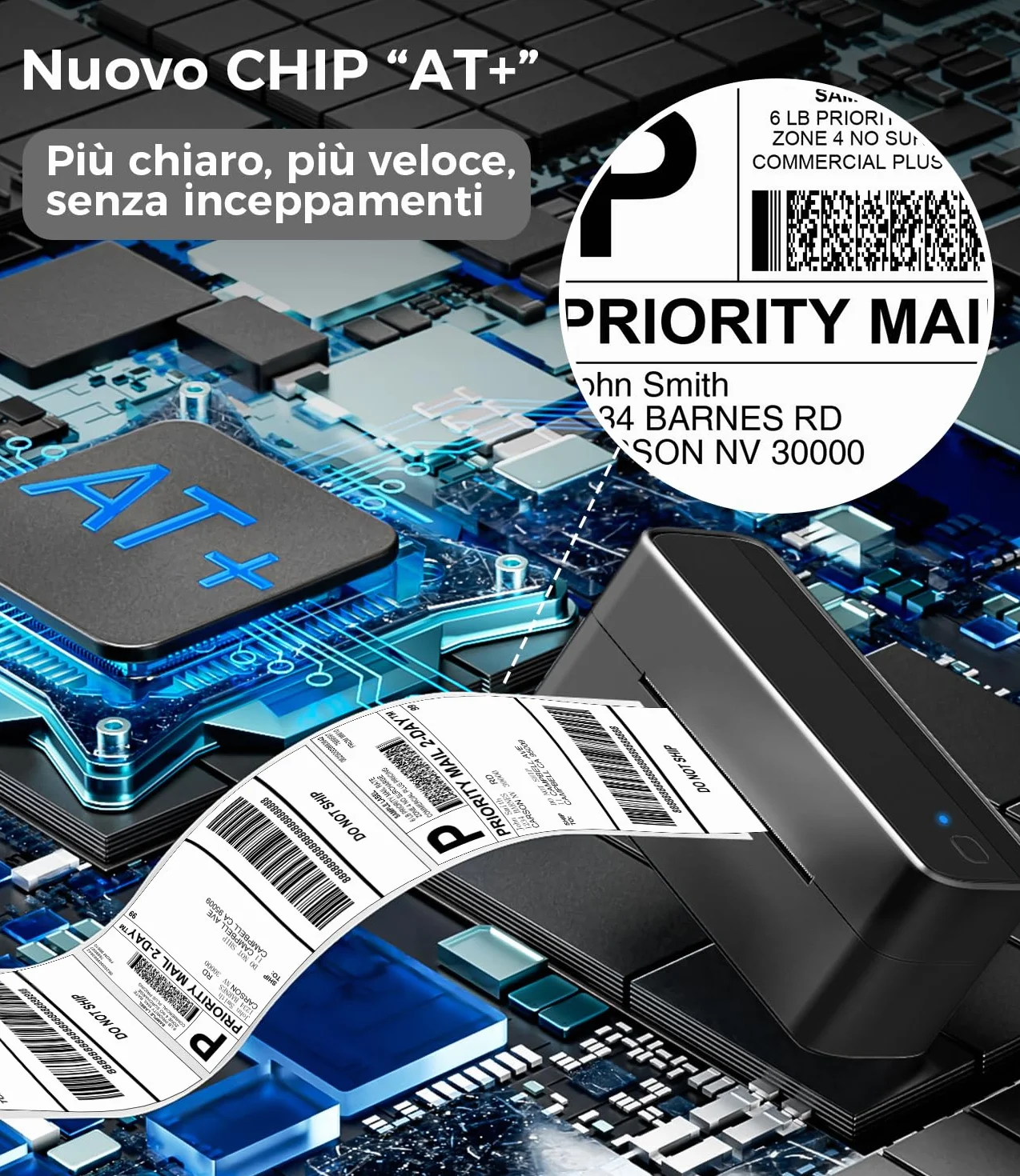 Phomemo Stampante per etichette Bluetooth, stampante termica DHL 4 x 6, etichettatrice Bluetooth Label Printer per codice a barre, Amazon, Etsy, Shopify, DHL, FedEx
